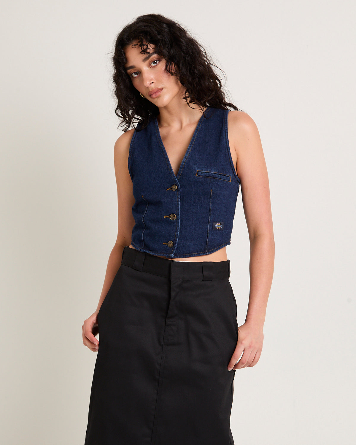 Del Rio Cropped Vest DARK INDIGO
