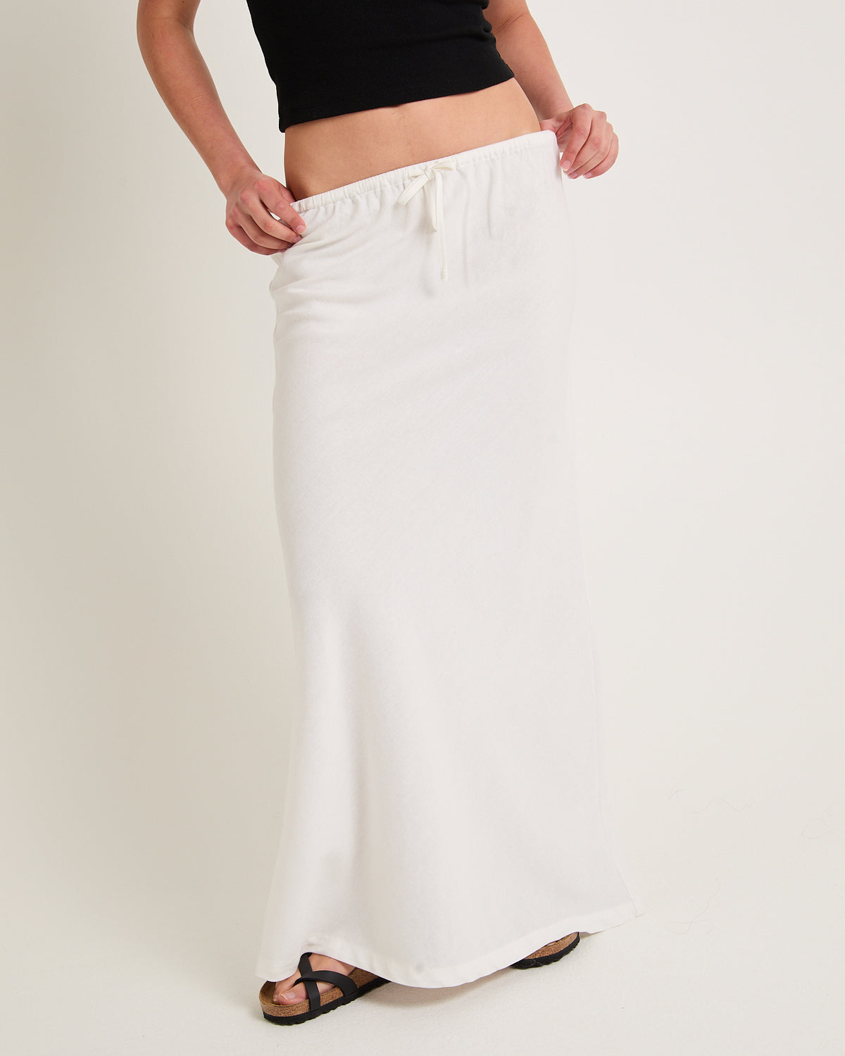 Sandy Tie Front Skirt WHITE