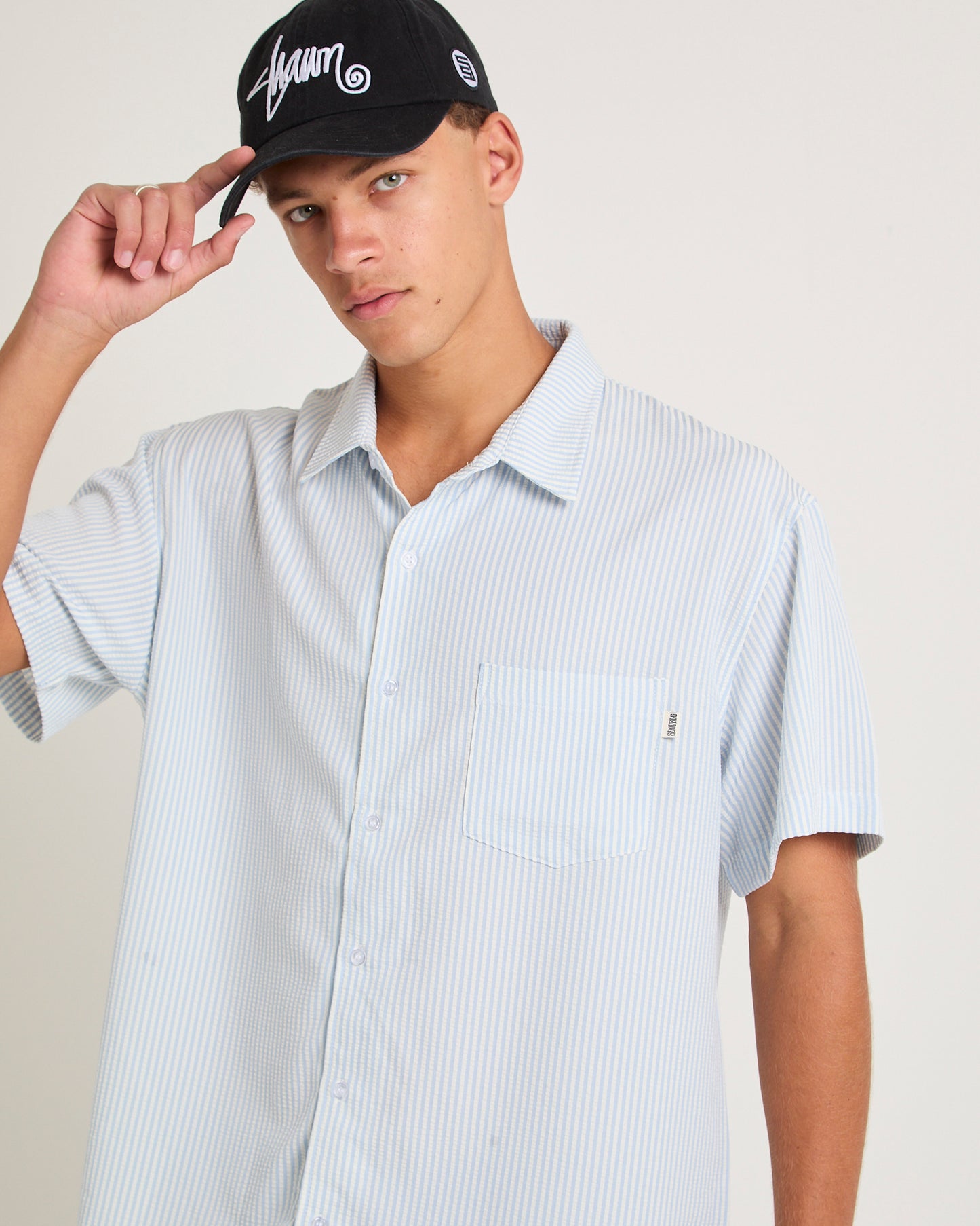 Seersucker Summer Short Sleeve Shirt