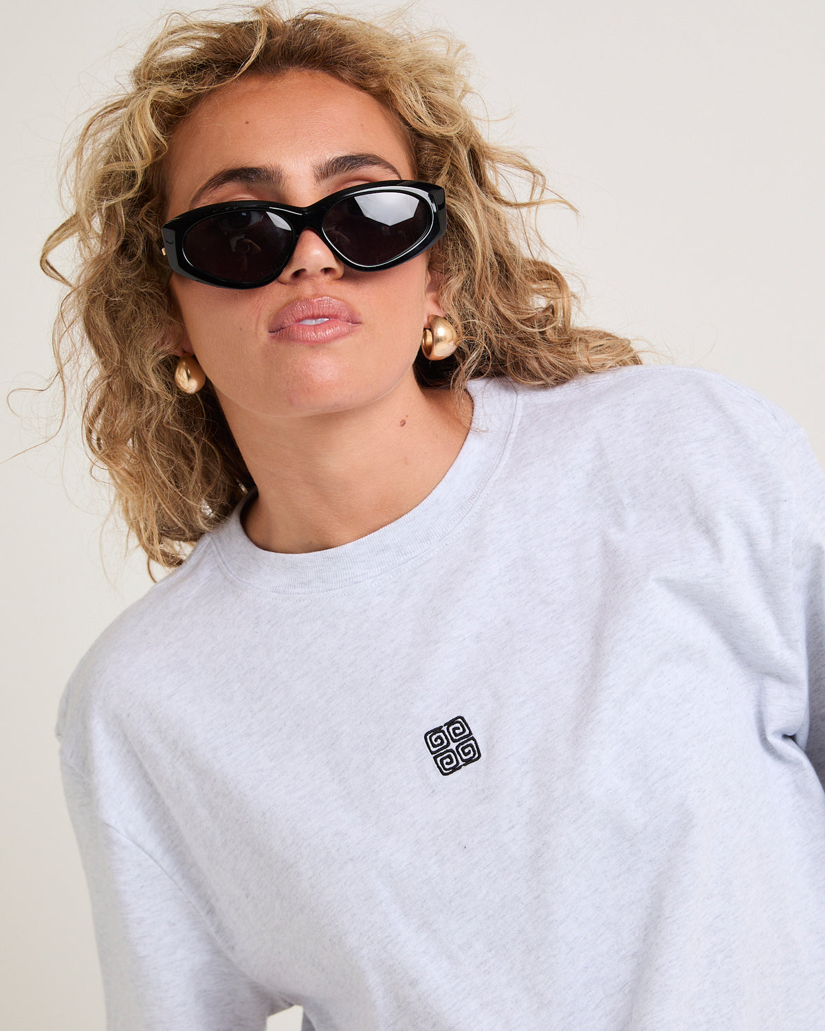 Sprios Logo Oversized T-Shirt GREY MARLE