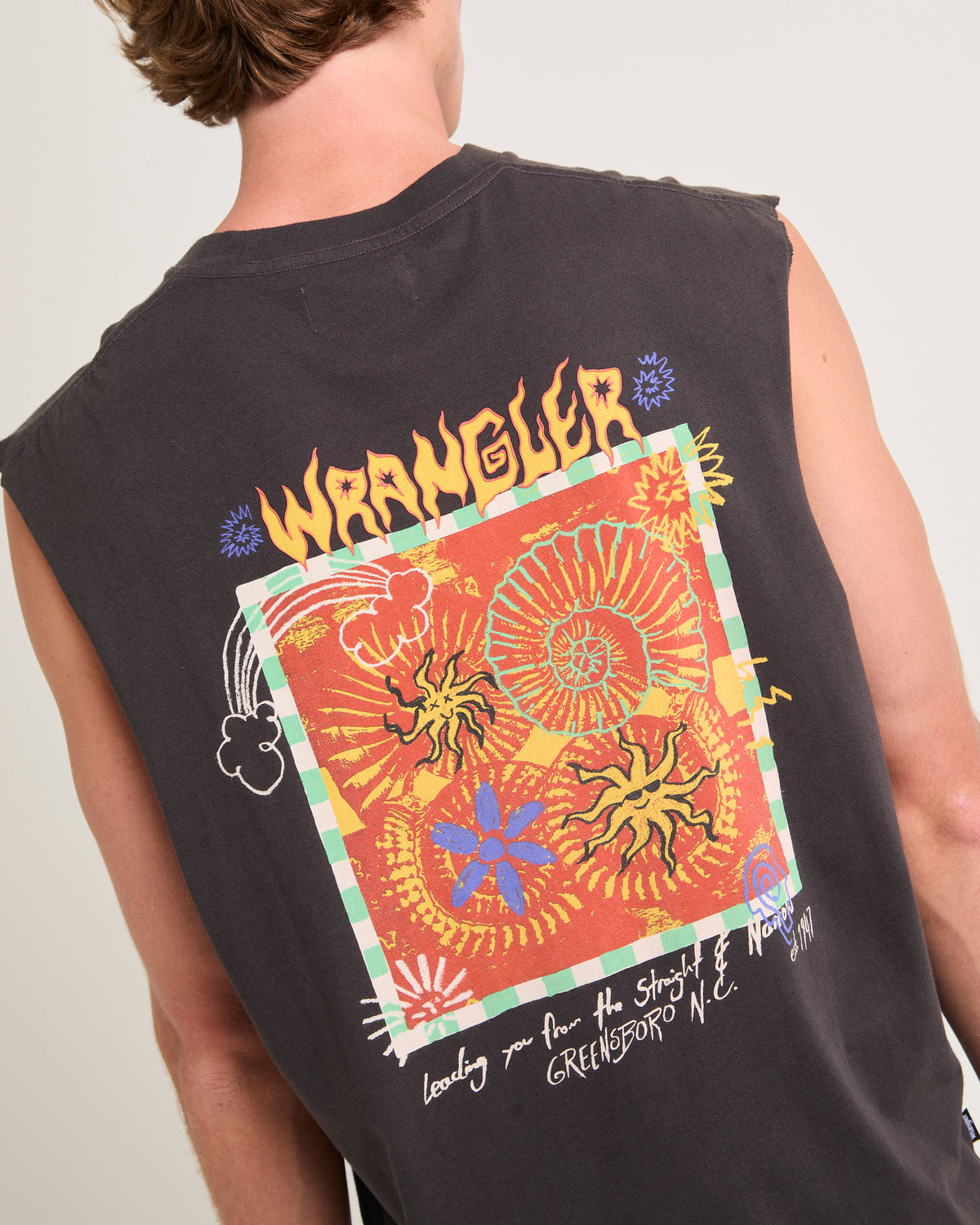 Fossil Muscle Tee WORN BLACK