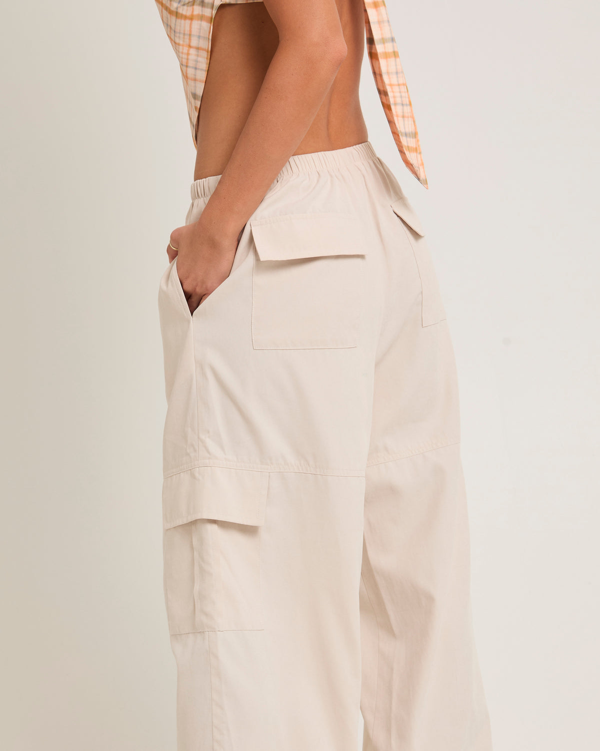 Mia Drap Cargo Pants CREAM