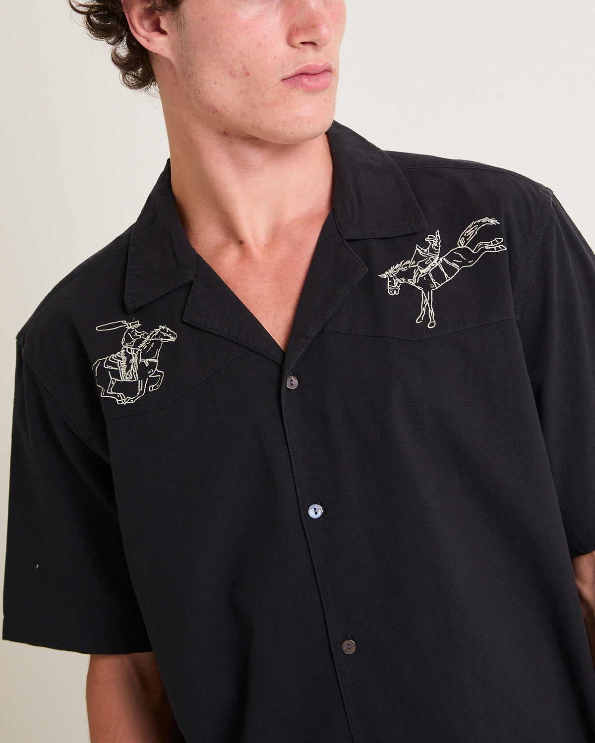 Rodeo Resort Shirt WORN BLACK