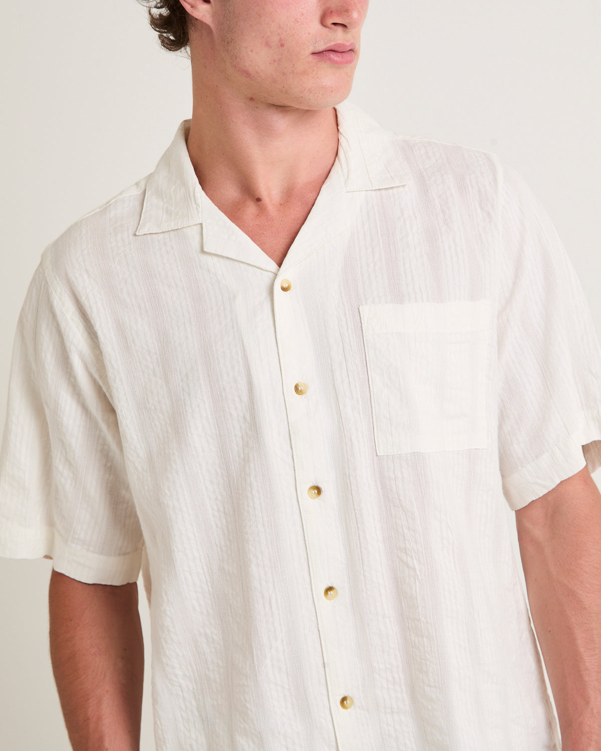 Bowler Seersucker Shirt VINTAGE WHITE