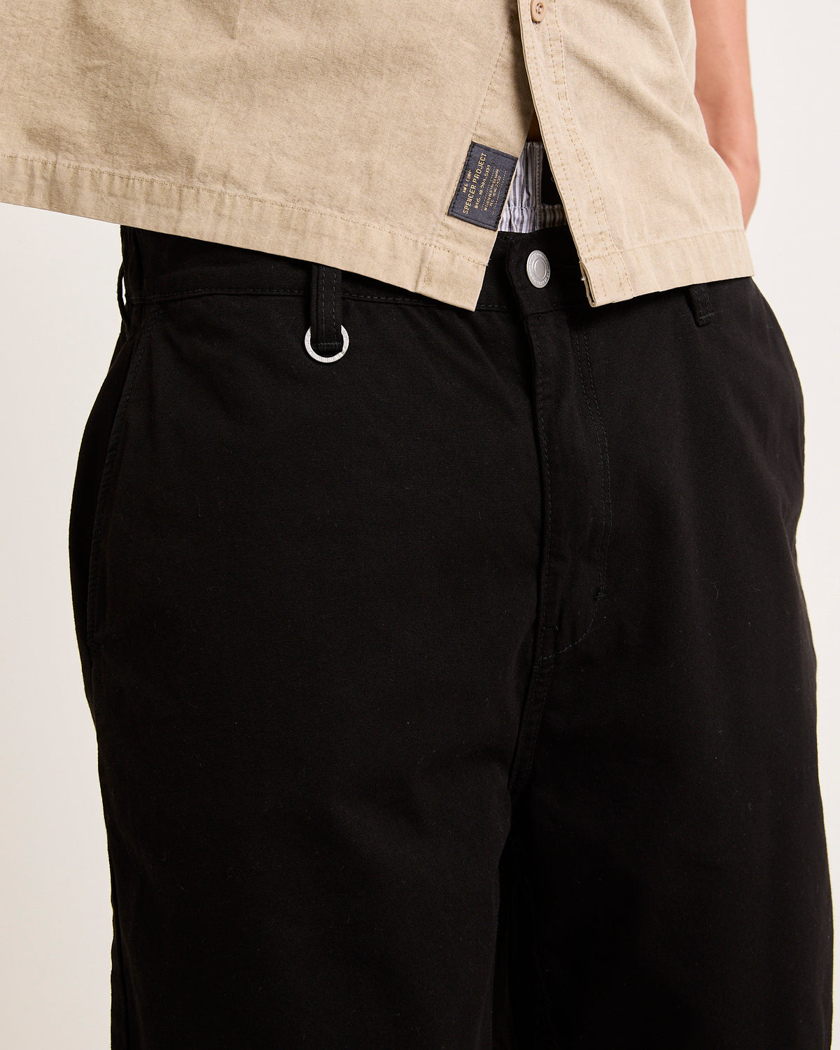 River Relaxed Denim Shorts BLACK