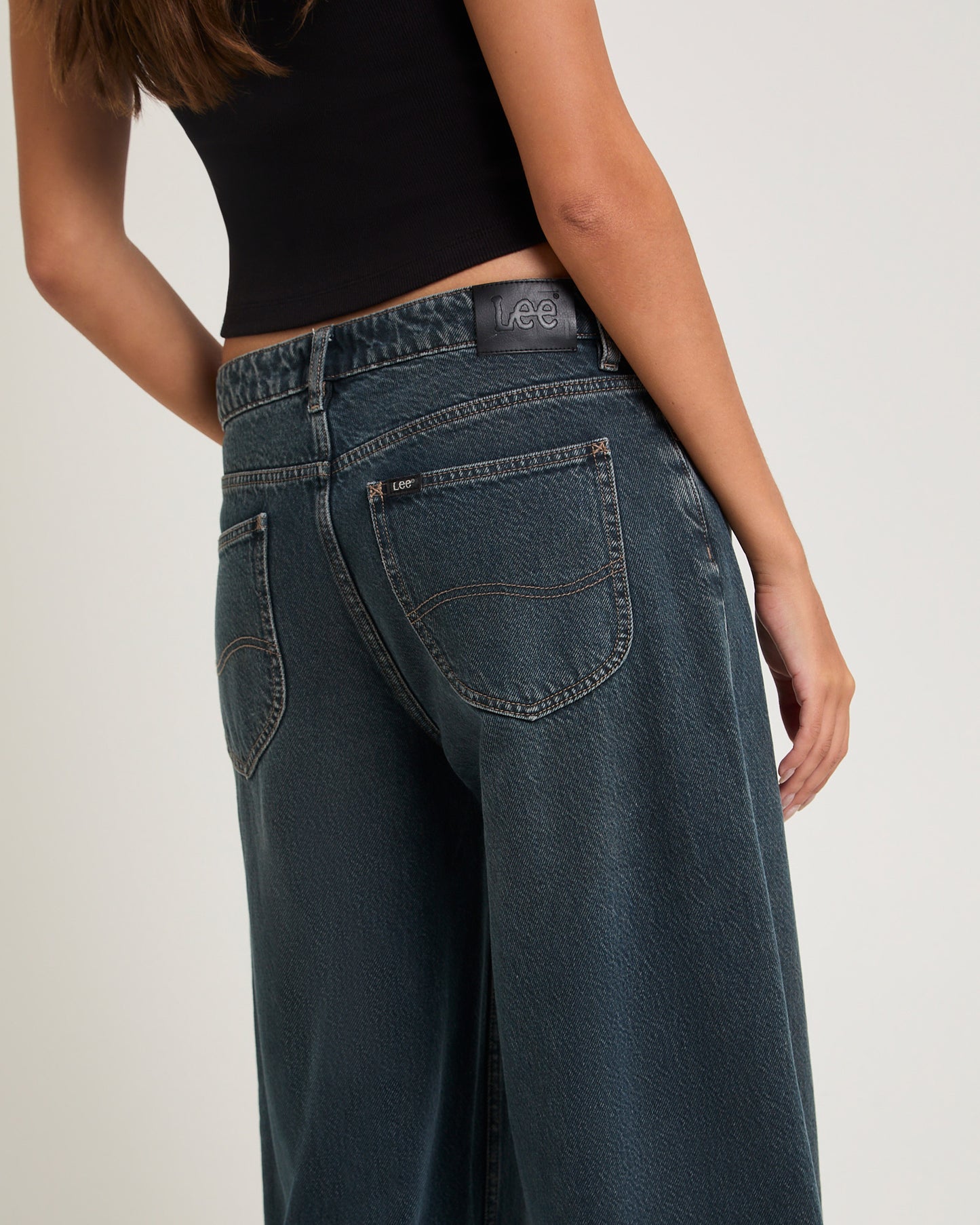 Low Slouched Denim Jeans Smoked Tea