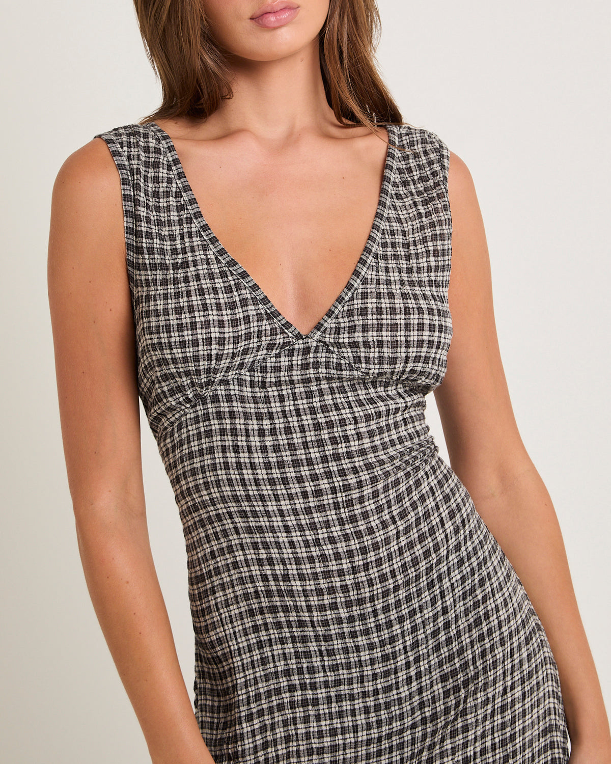 Asta Seersucker Maxi Dress STEELCHECK