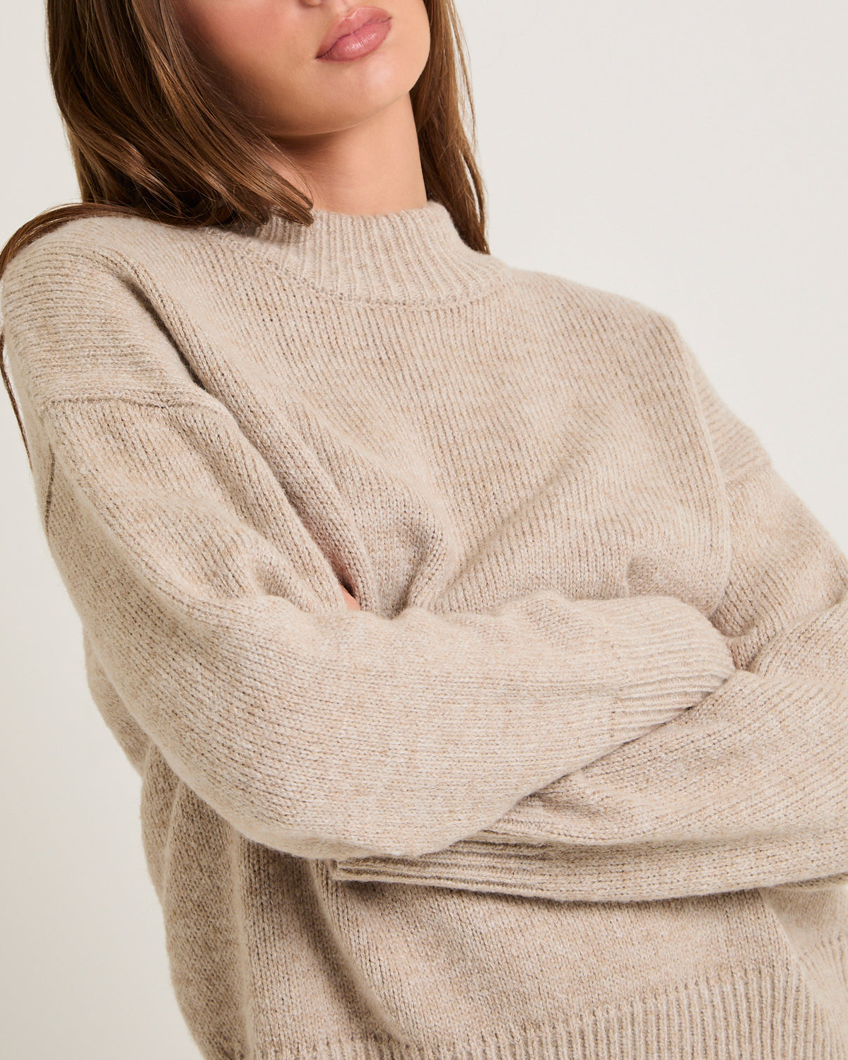 Maxie Oversized Knit Jumper OAT MARLE