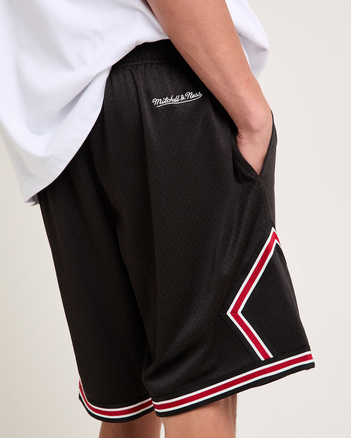 Ball Park Shorts Hardwood Classics BLACK/ RED