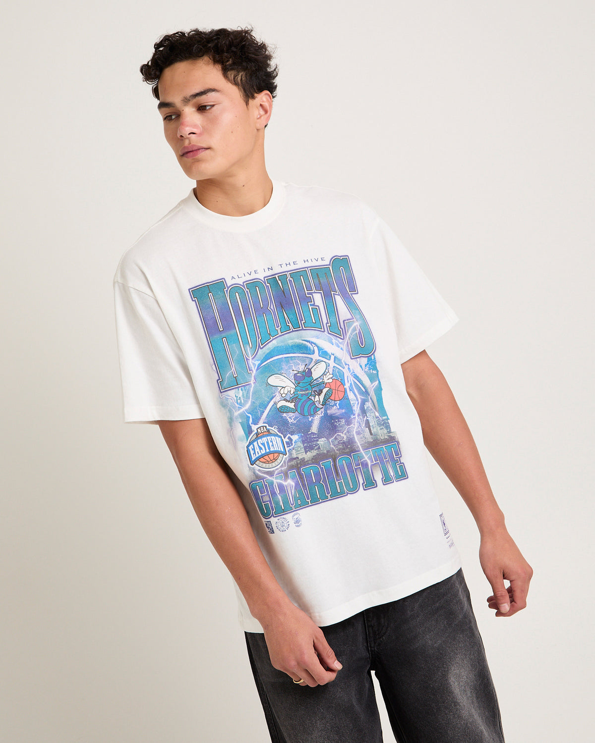 Charlotte Hornets City Strike T-Shirt VINTAGE WHITE
