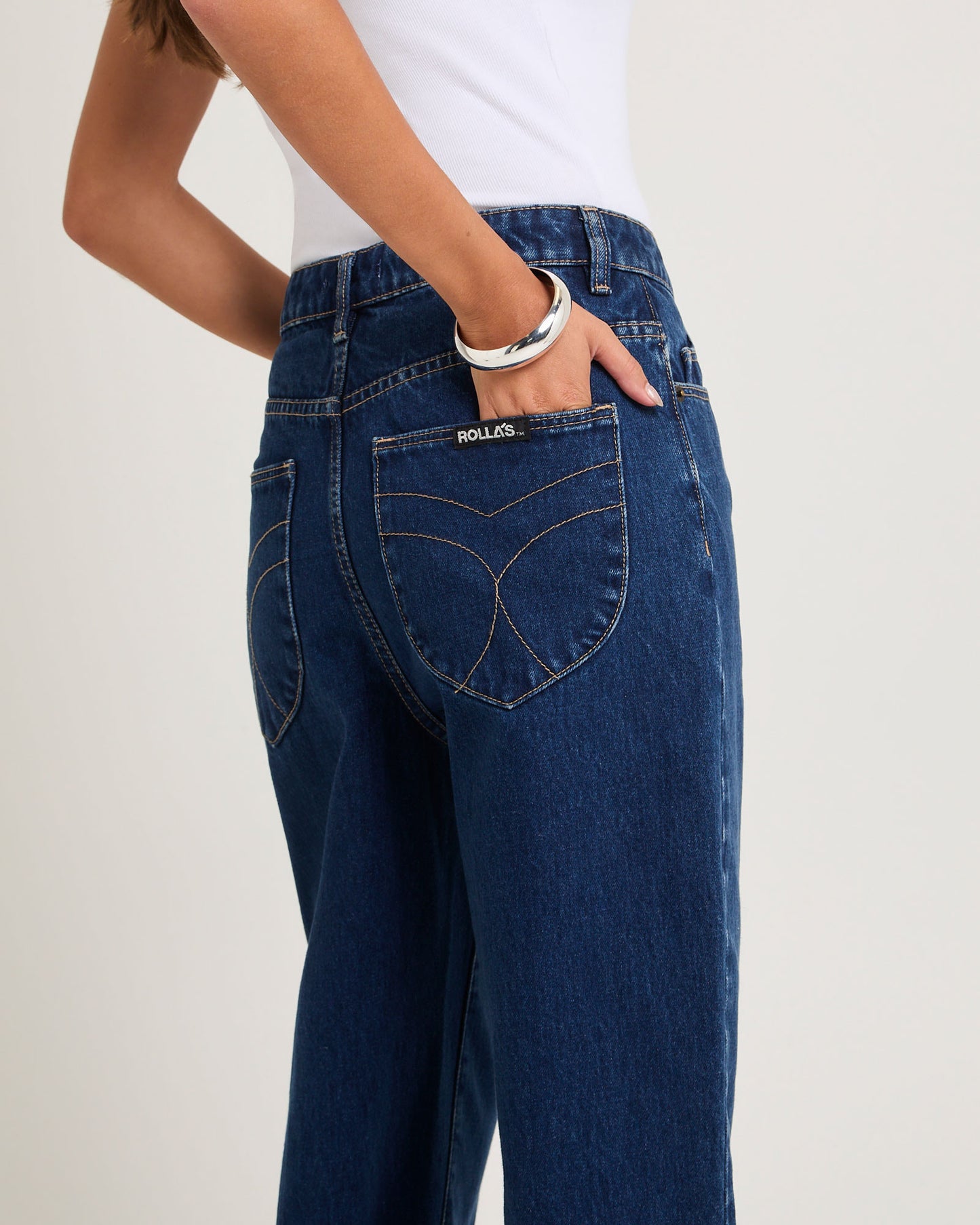 Stevie Relaxed Denim Jeans Deep Blue