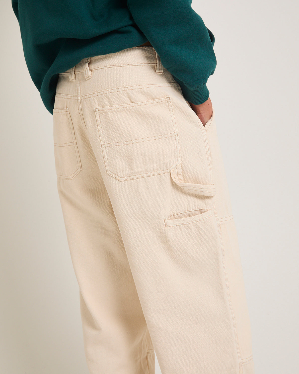 Timer Canvas Double Knee Pants NATURAL
