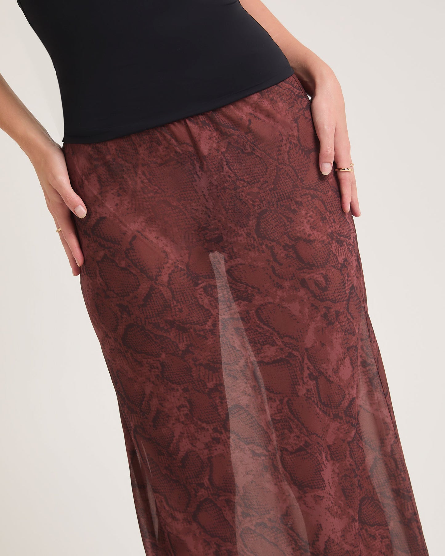 Umah Snake Sheer Maxi Skirt