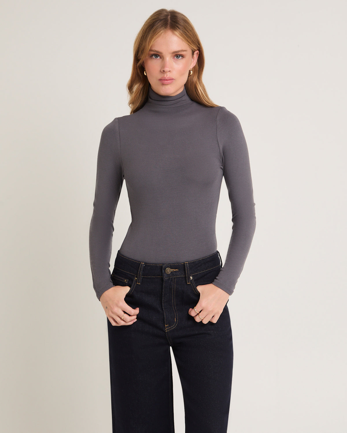 Slinky Long Sleeve Skivvy CHARCOAL