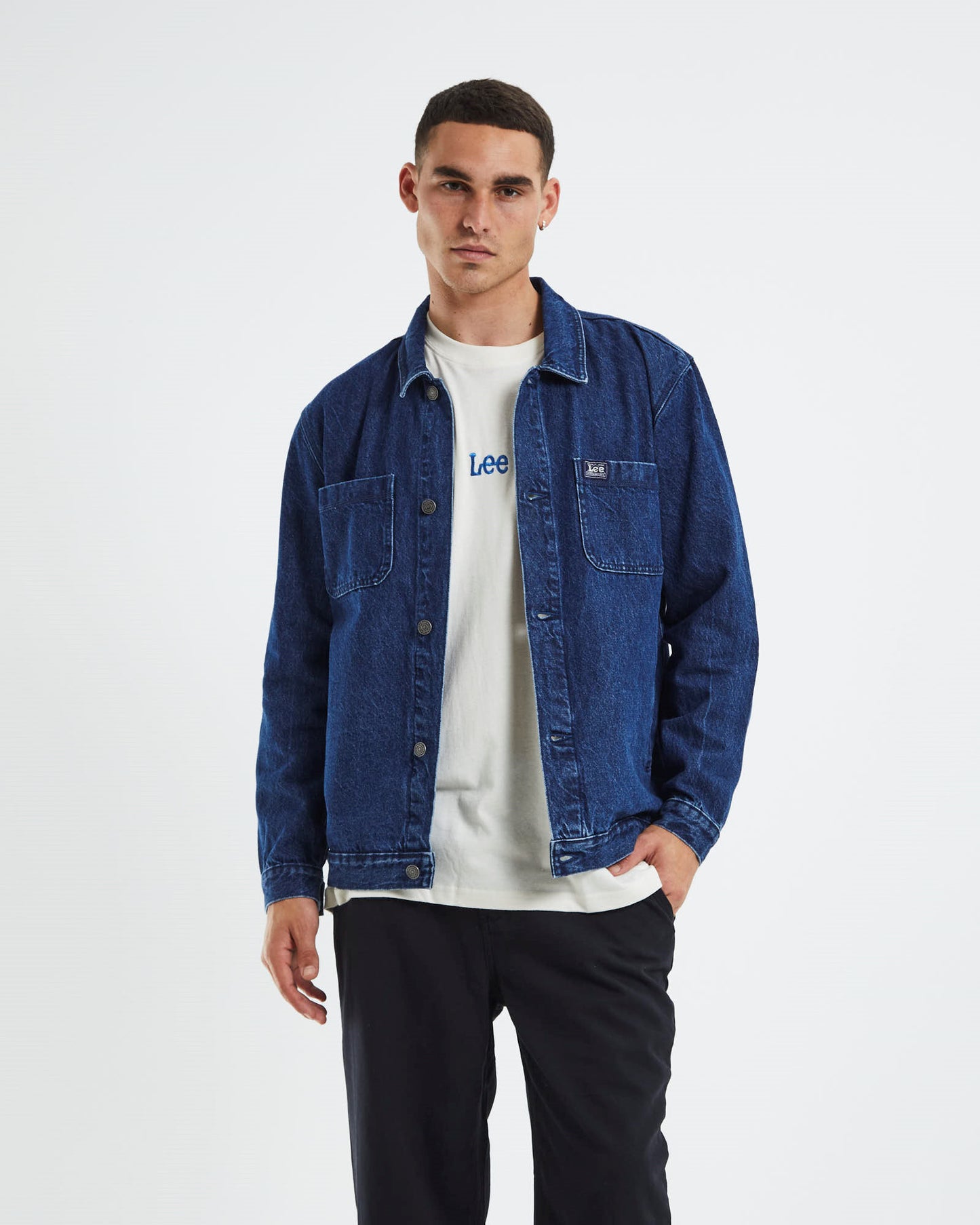 Worker Denim Jacket Stone Wash Blue