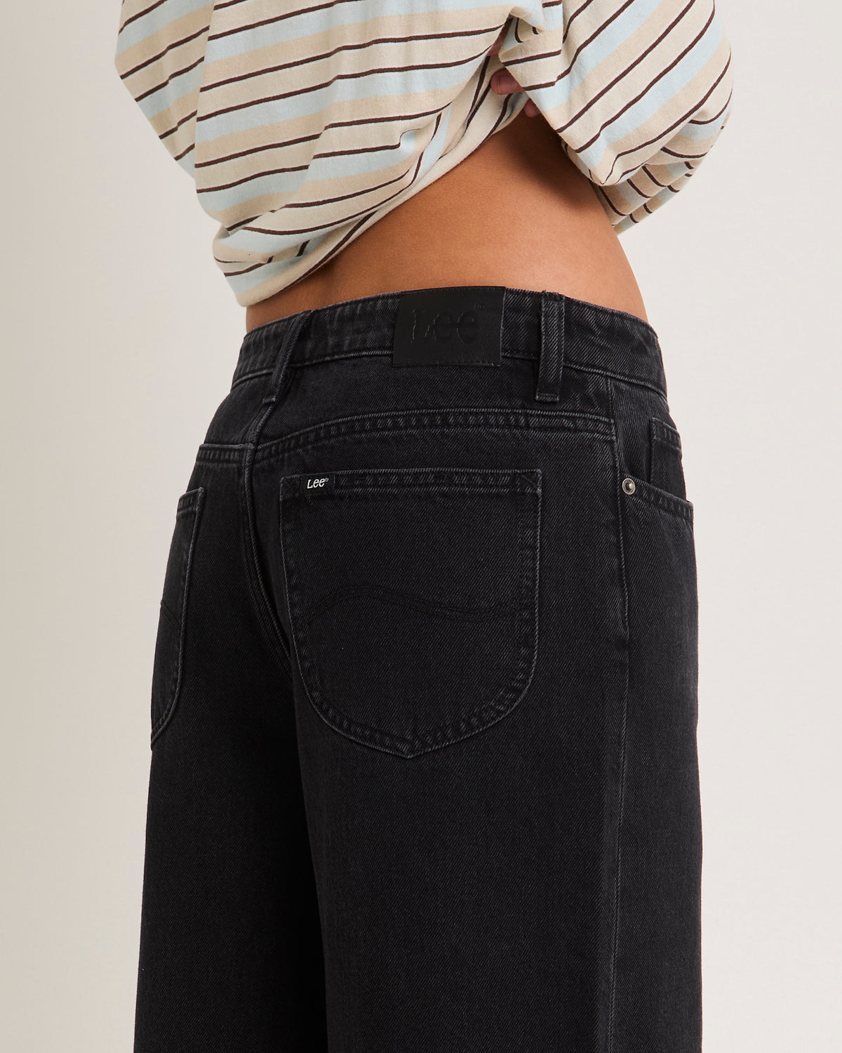 Low Slouch Denim Jeans Black Super Used BLACK SUPER USED