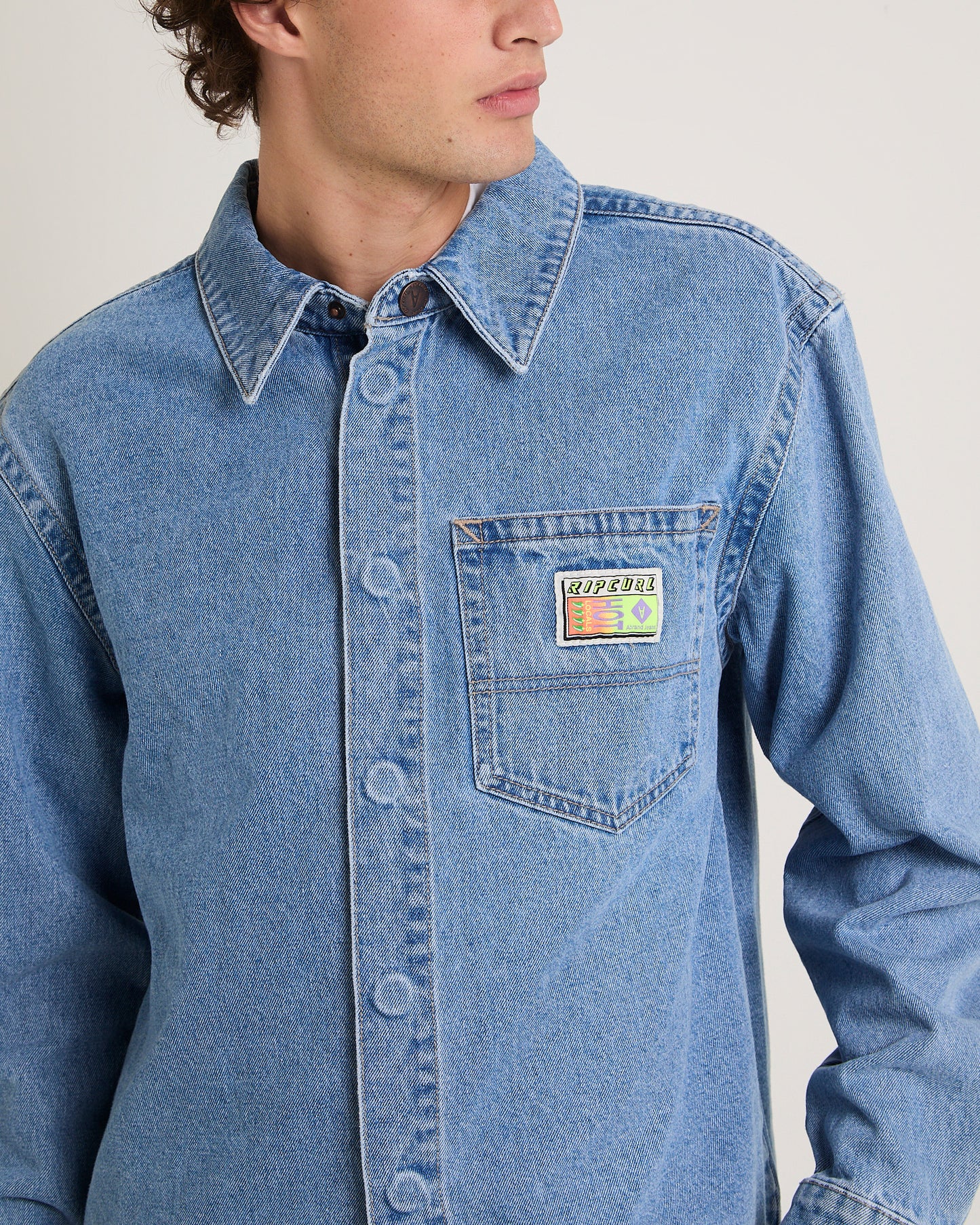 Rip Curl A5 Denim Shacket Larry Tape