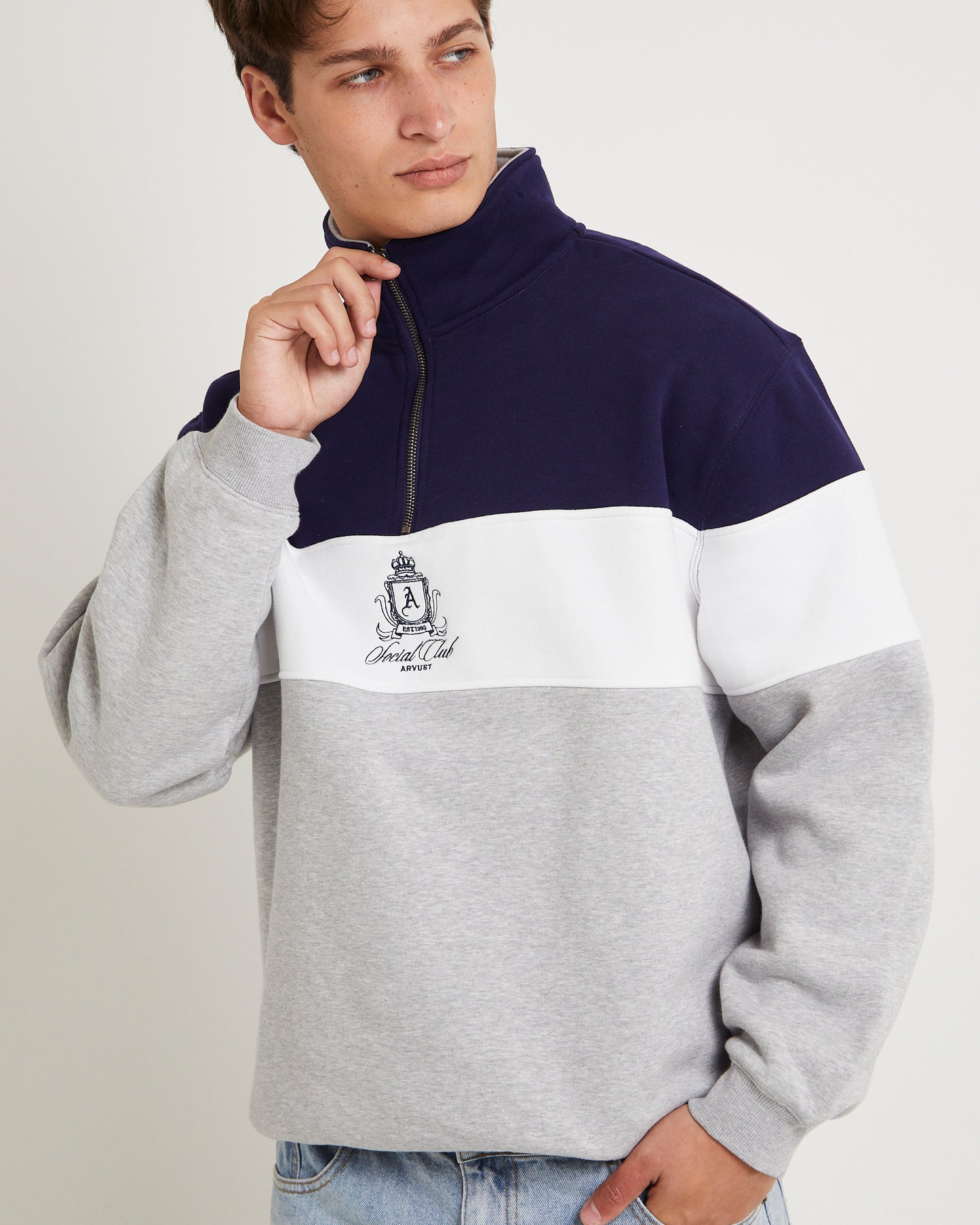Crest Panel 1/4 Zip Jumper