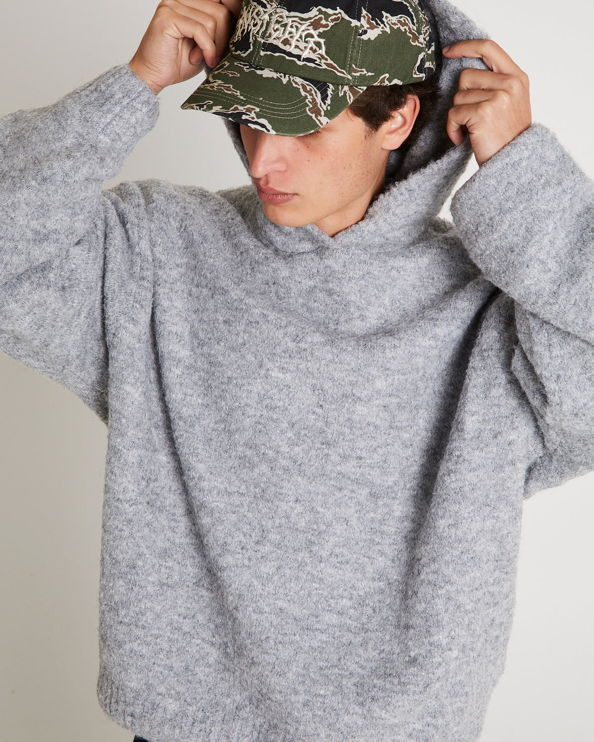 Nap Knit Hoodie CHARCOAL