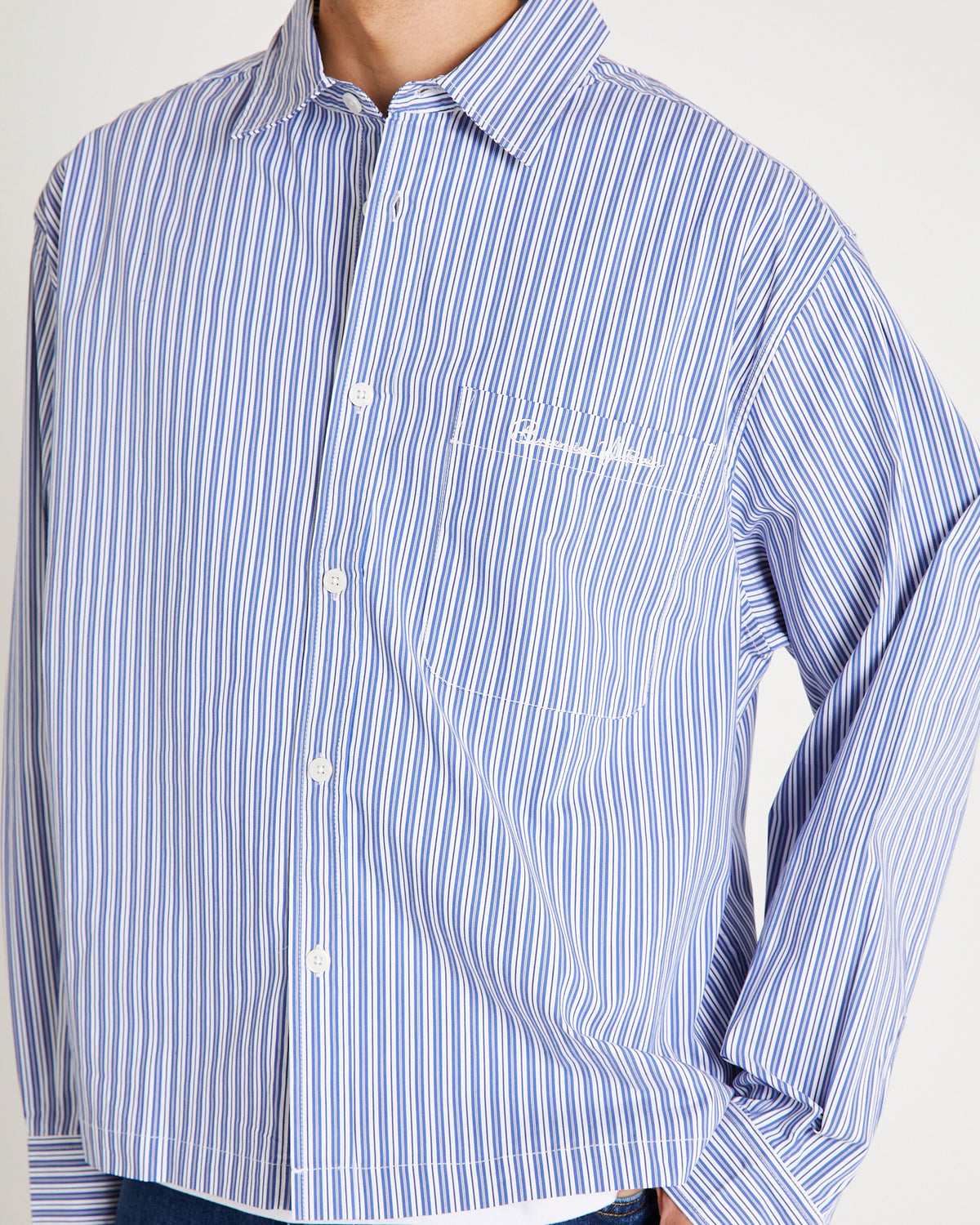 Miami Striped Long Sleeve Shirt DARK BLUE STRIPE