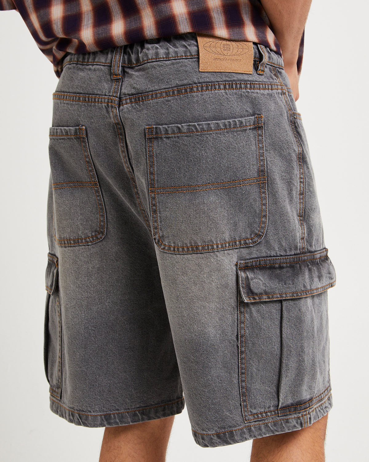 Auckland Cargo Denim Jorts GREY