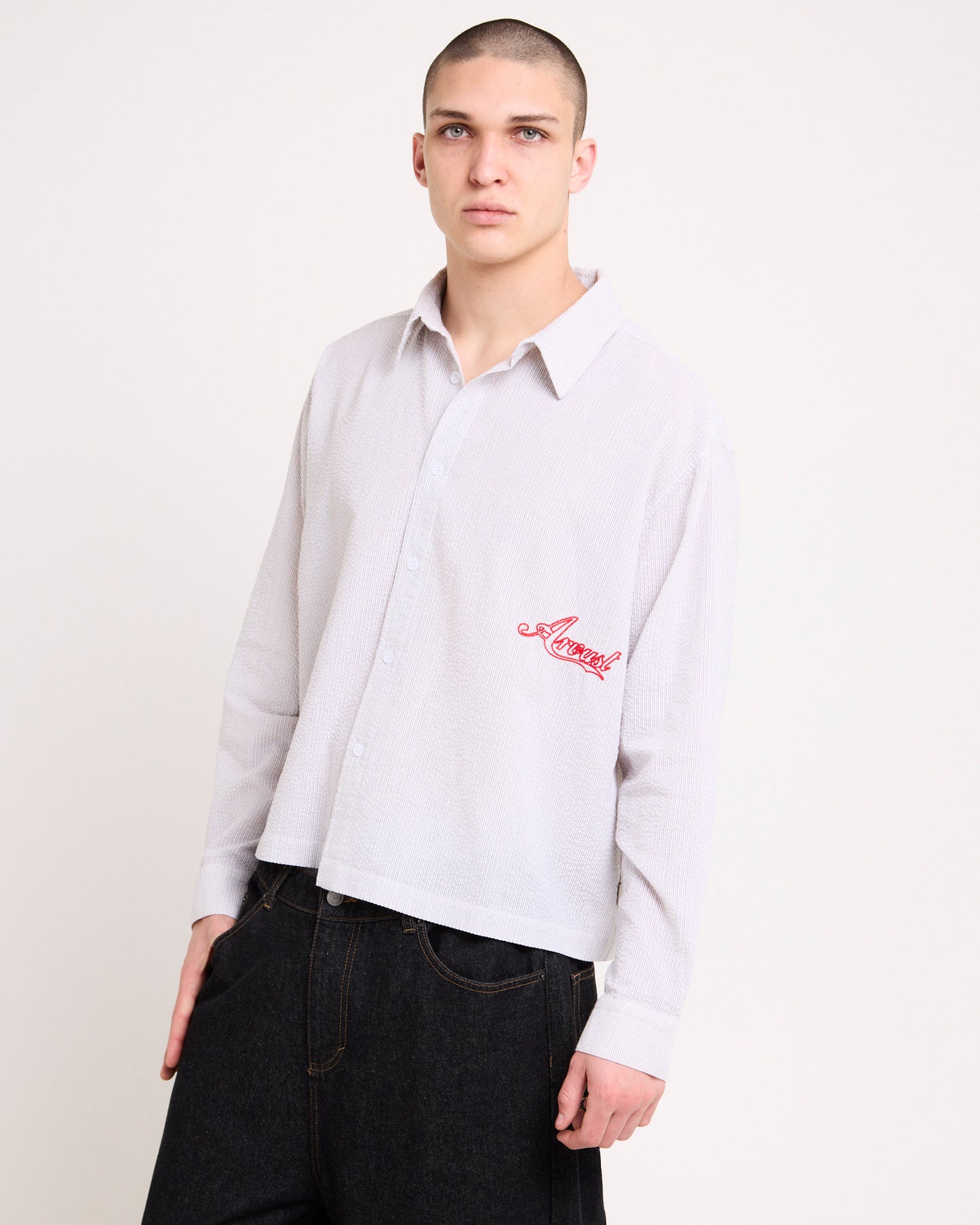 Leon Long Sleeve Cropped Shirt WHITE