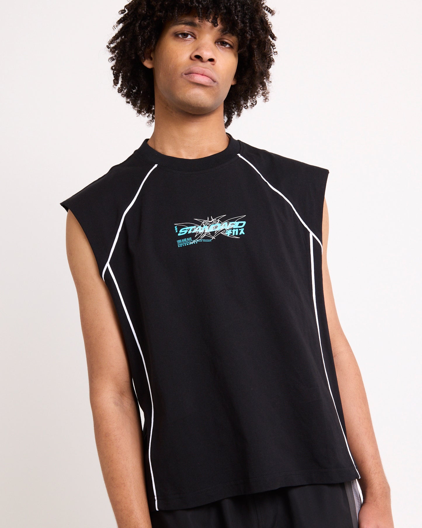Whipped Sleeveless Tank BLACK