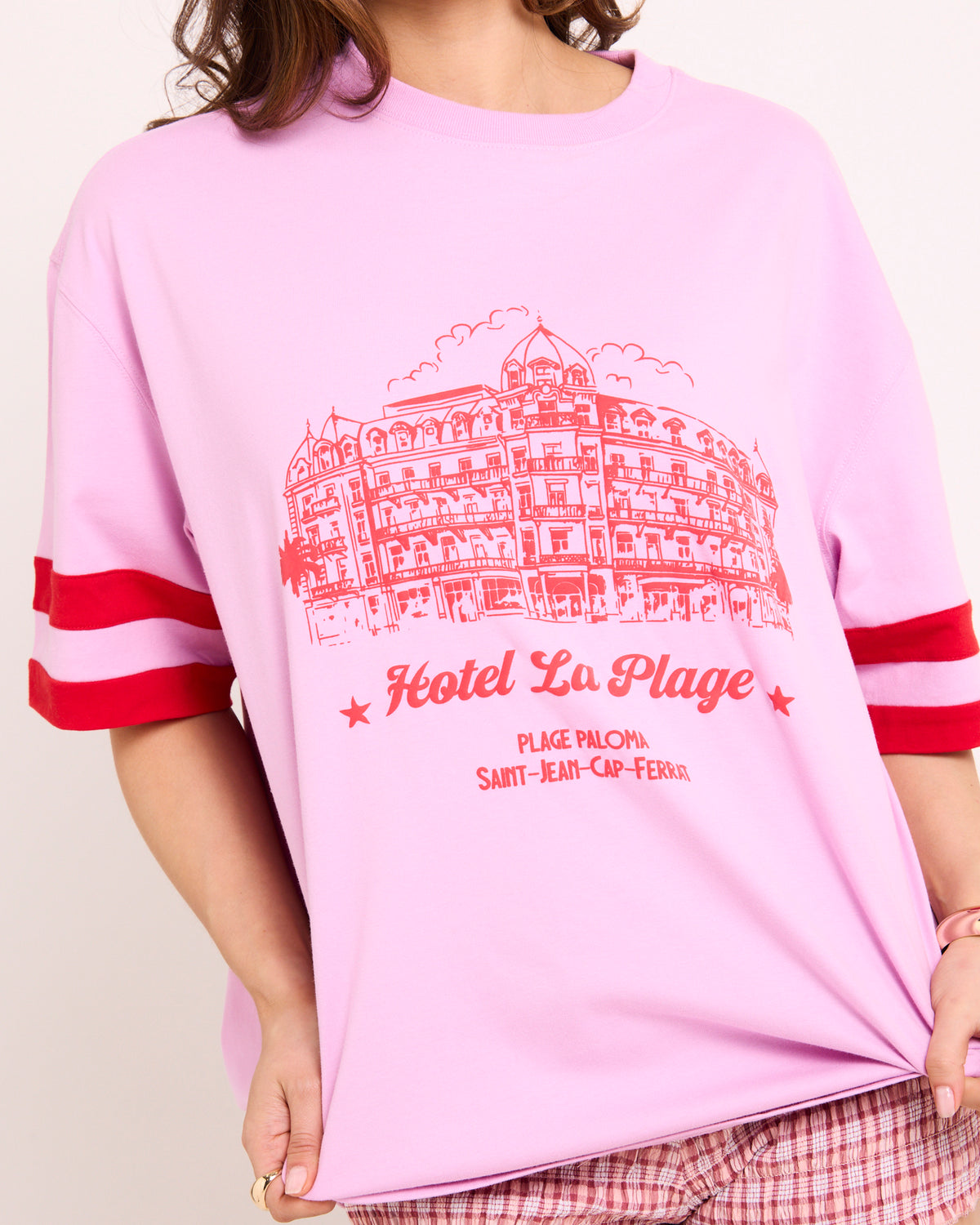 Getaway Stripe Short Sleeve T-Shirt RED/PINK