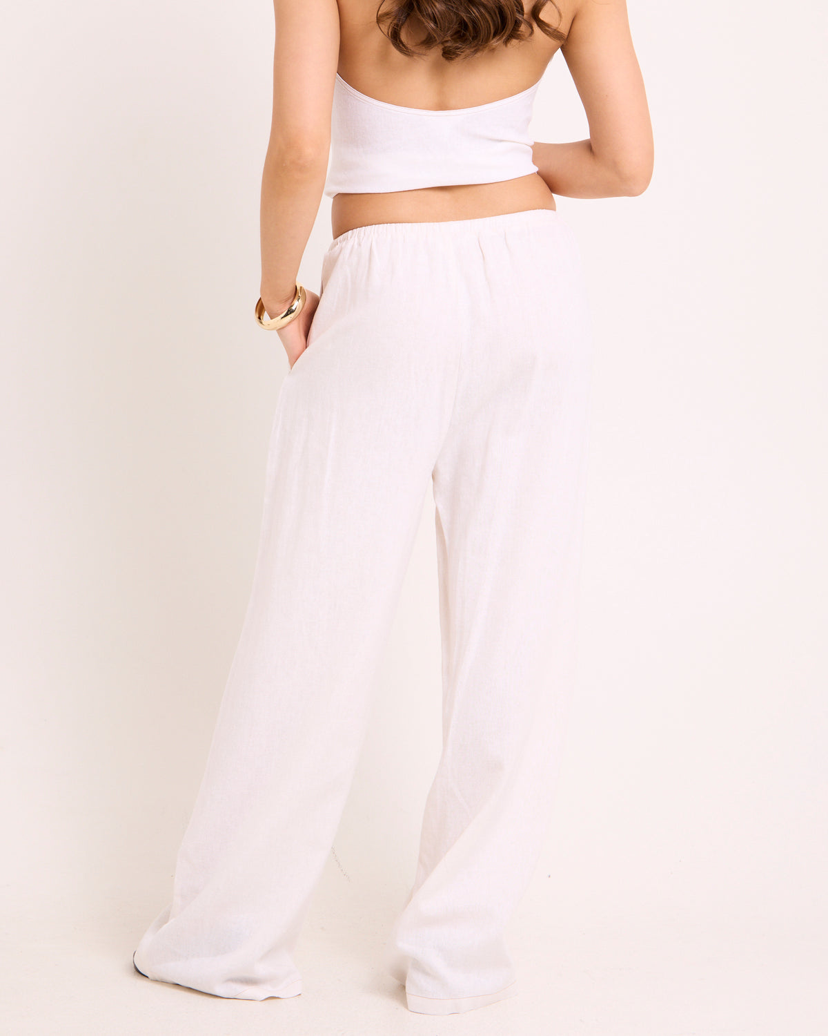 Hideaway Linen Wide Leg Pants WHITE
