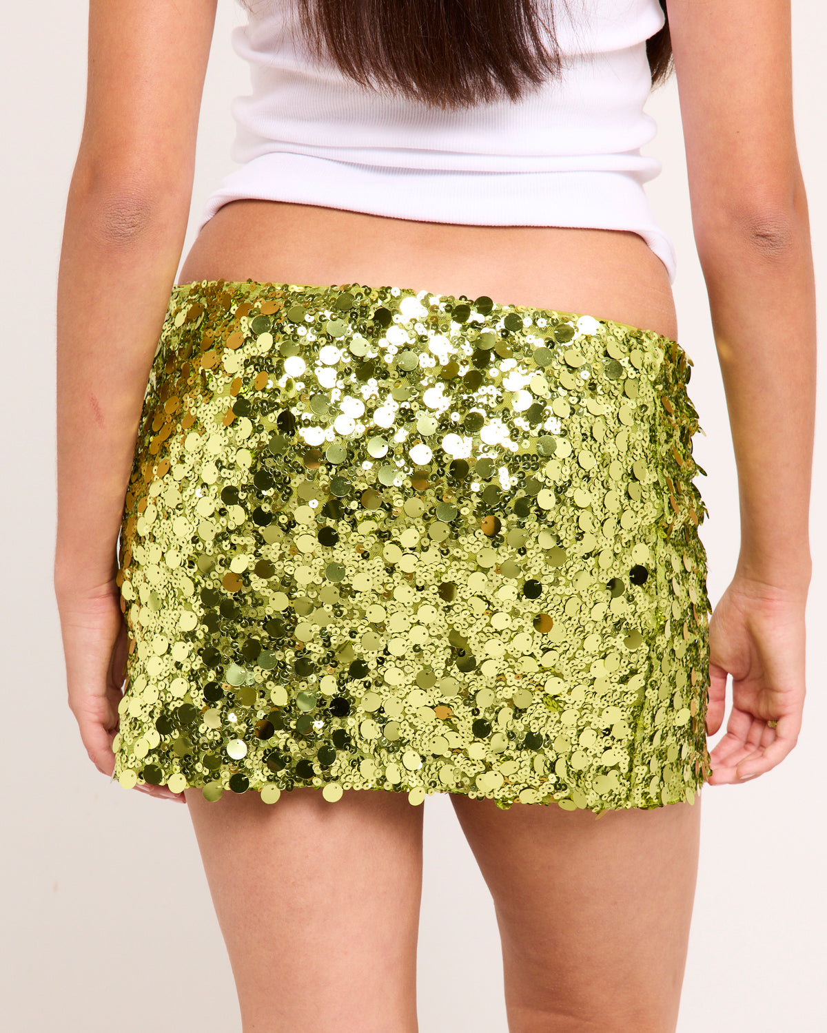 Roxane Sequin Mini Skirt LIME