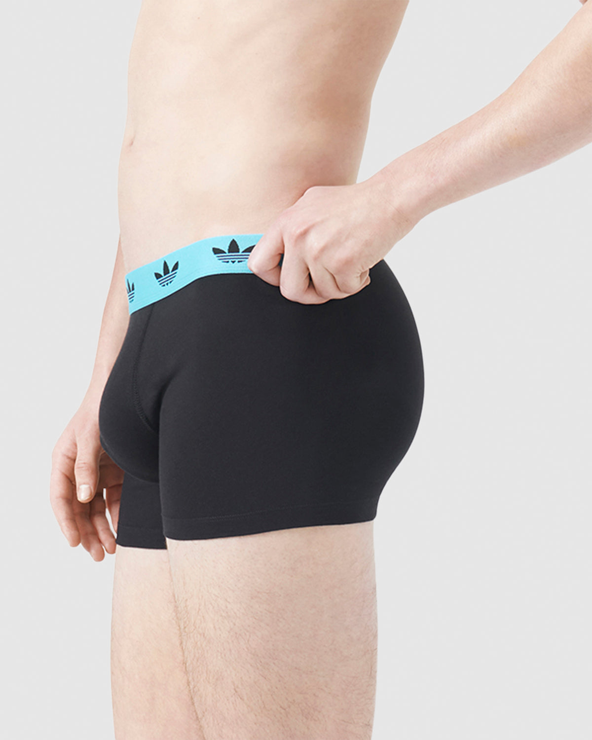 Comfort Flex Cotton 3 Pack Trunks BLACK (LUCID RED, BLUE GLOW, SIGNAL GREEN)