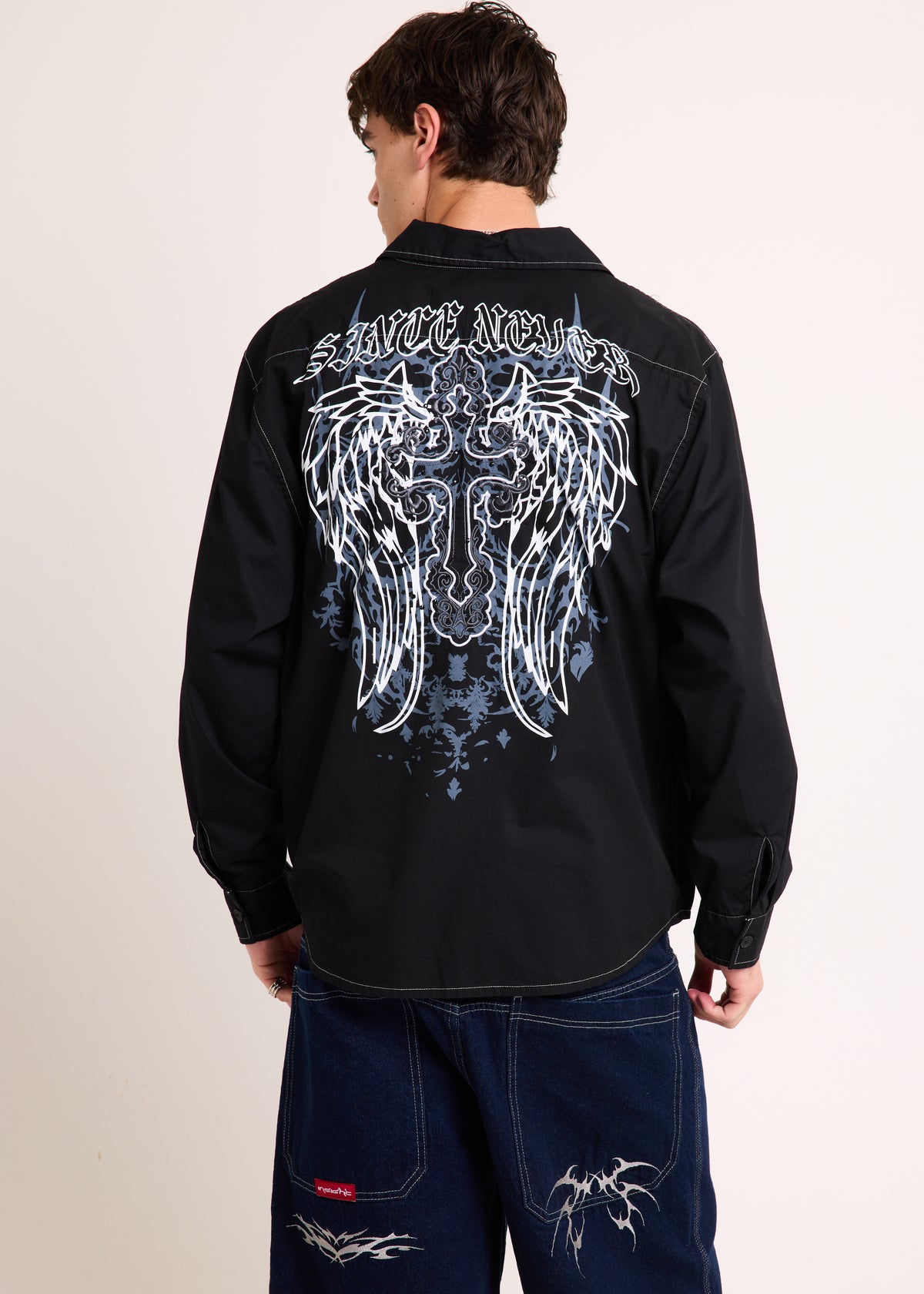 Gliterati Long Sleeve Shirt BLACK