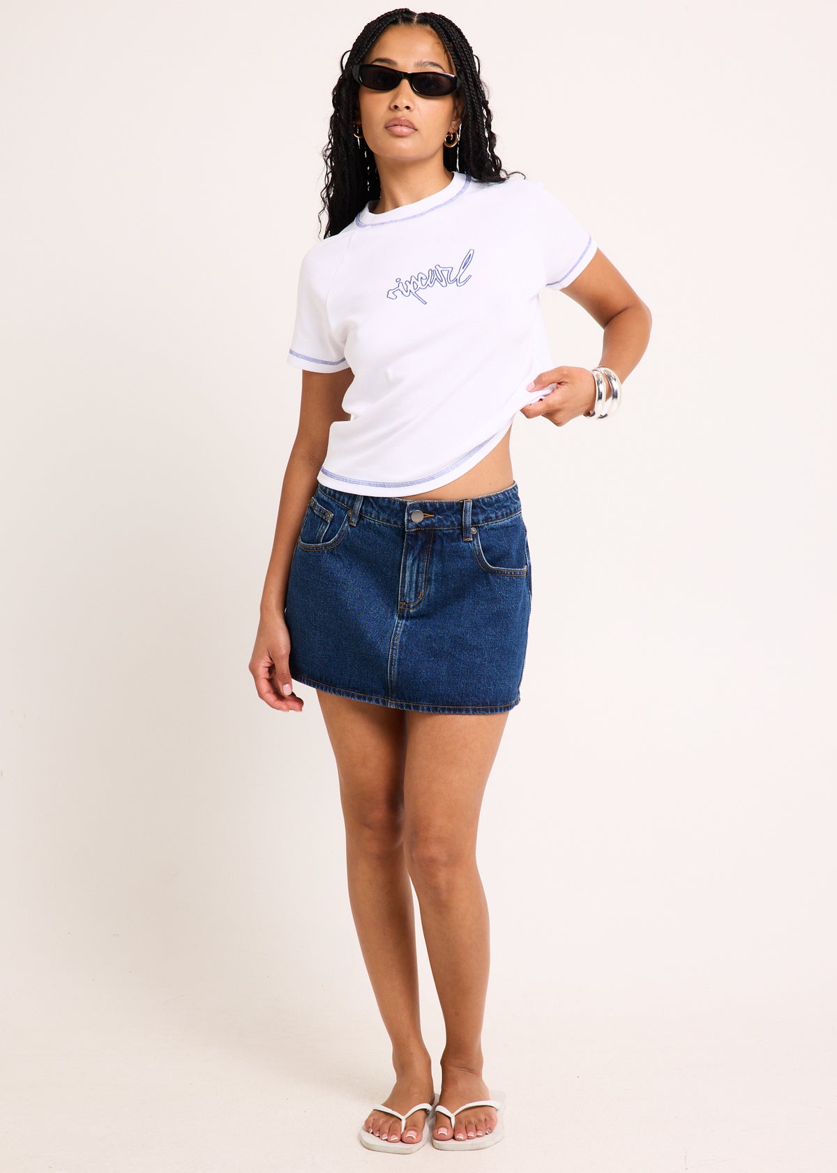Archive Script Fitted T-Shirt WHITE/BLUE