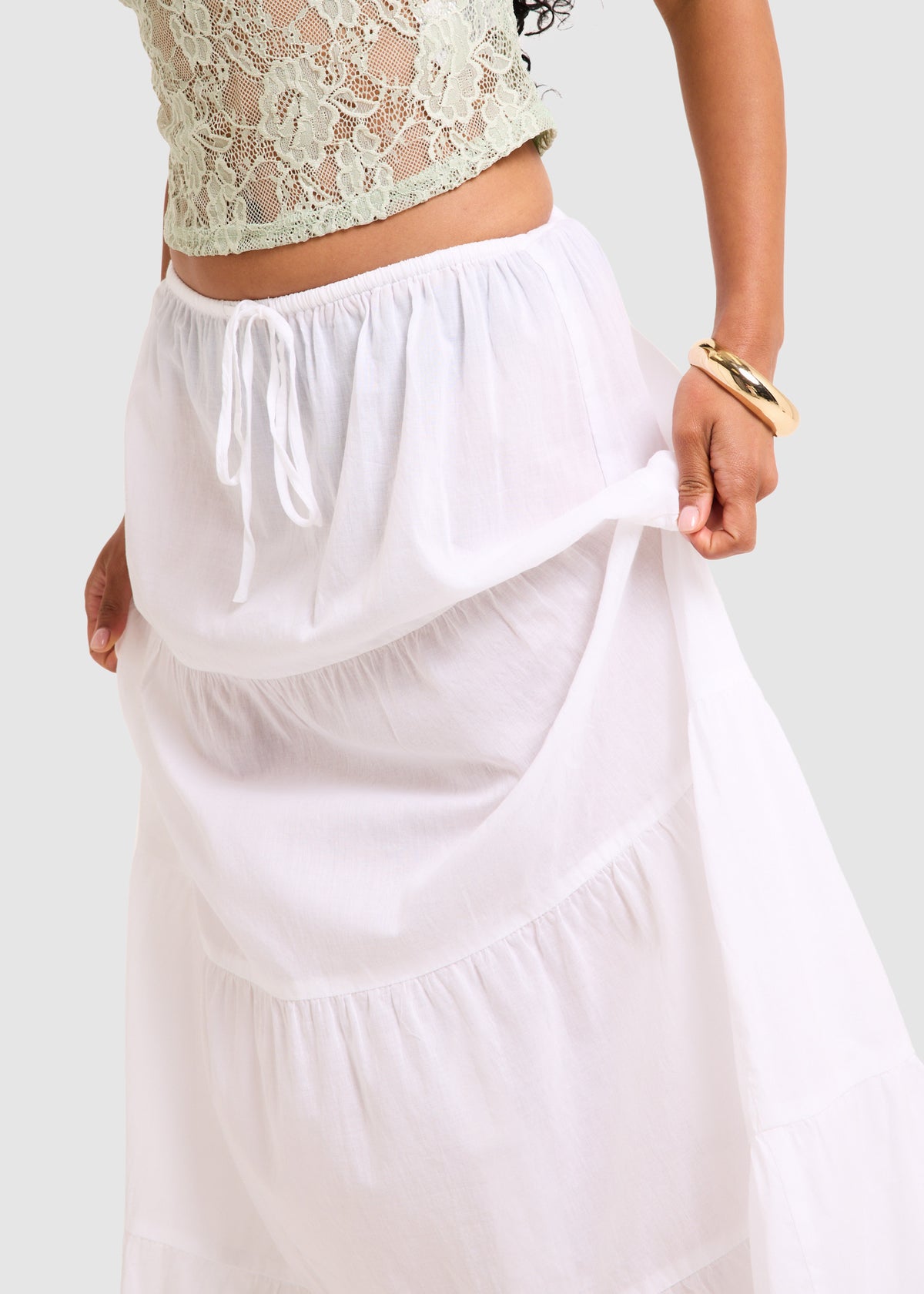 Provence Maxi Skirt WHITE