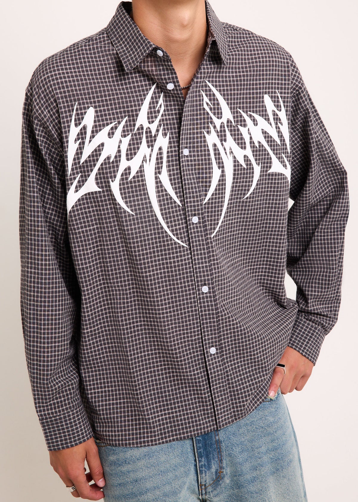 Spines Long Sleeve Shirt GREY CHECK