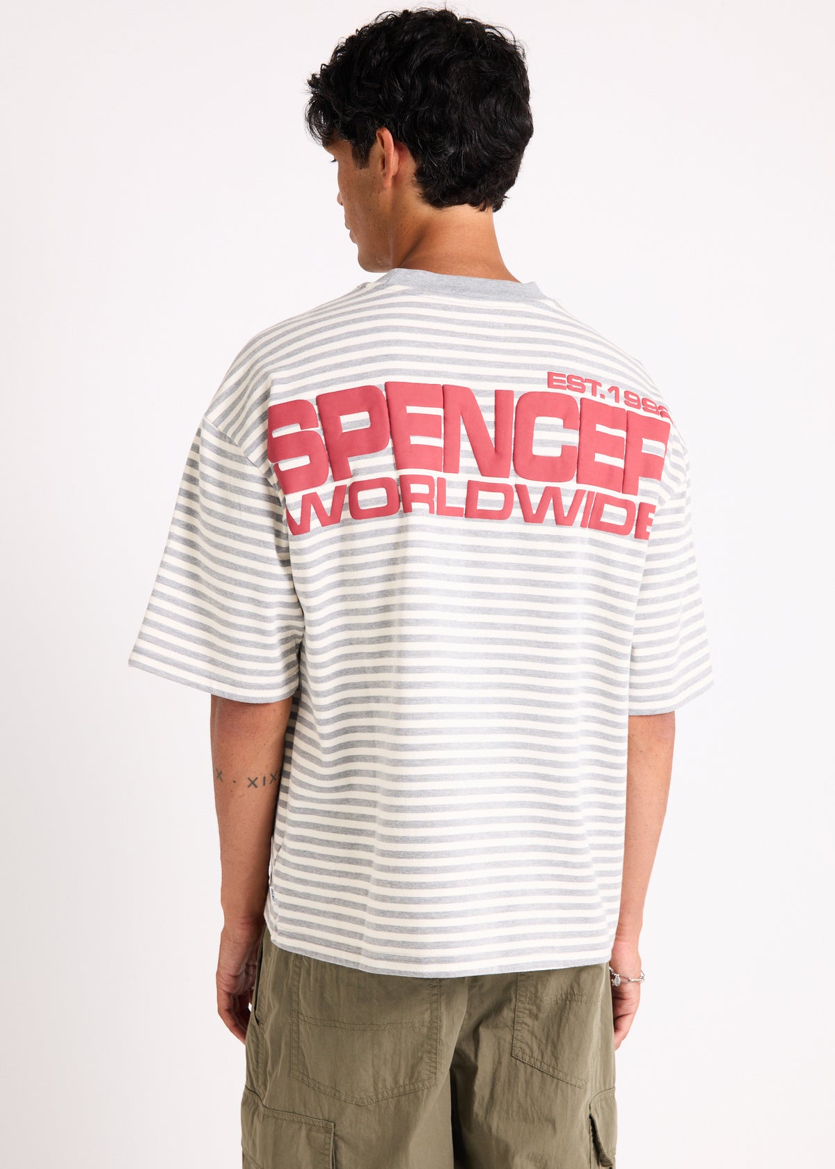 Minor Stripe Short Sleeve T-Shirt GREY