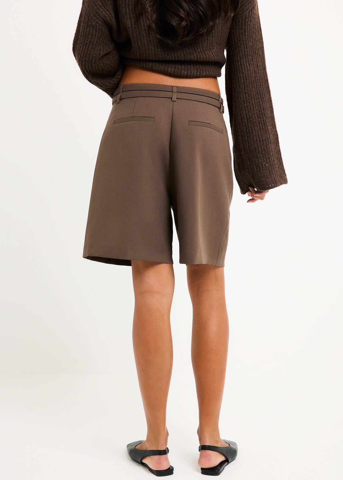 Renelle Belt Detail Bermuda BROWN
