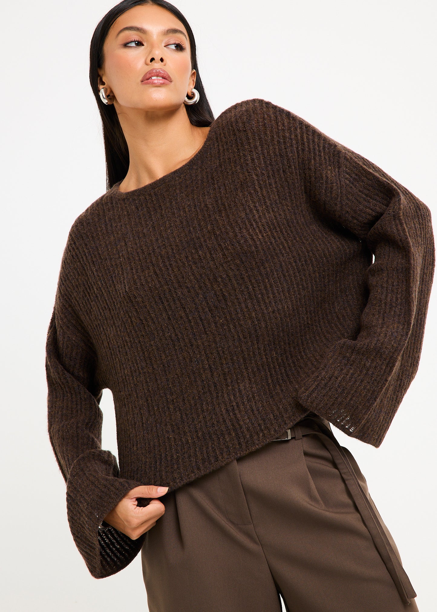 Monica Ladder Long Sleeve Knit Sweater