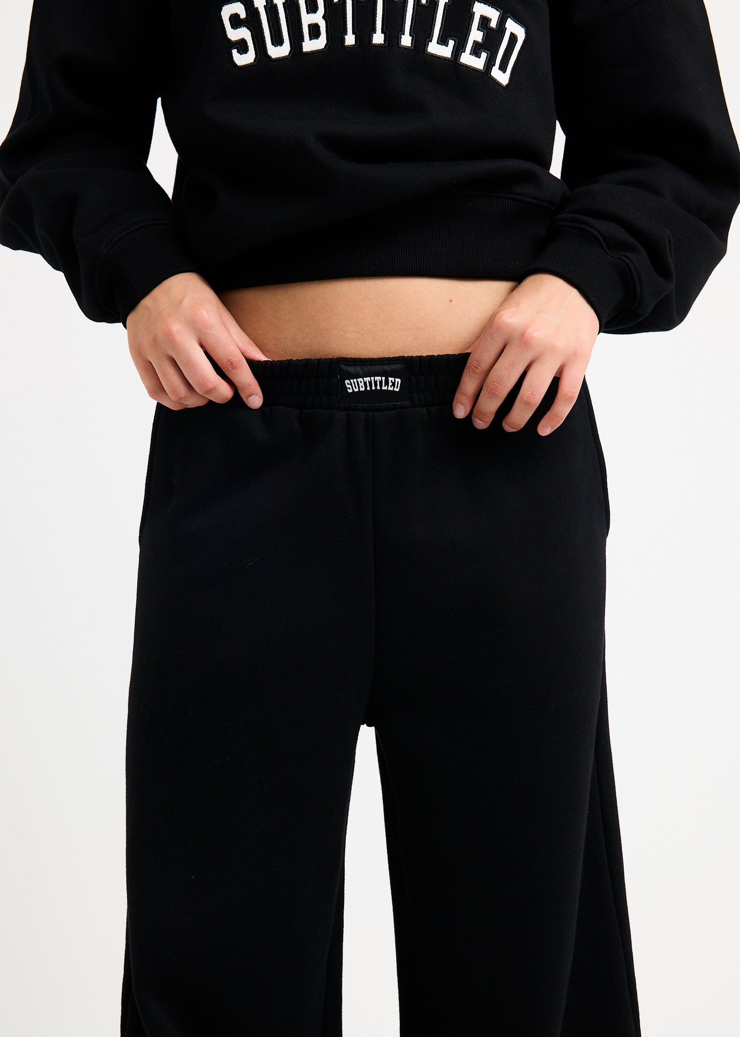 Athletic Wide Leg Fleece Pants