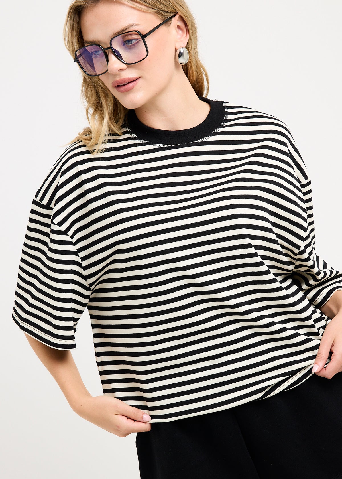 Bloom Short Sleeve T-Shirt ONYX STRIPE