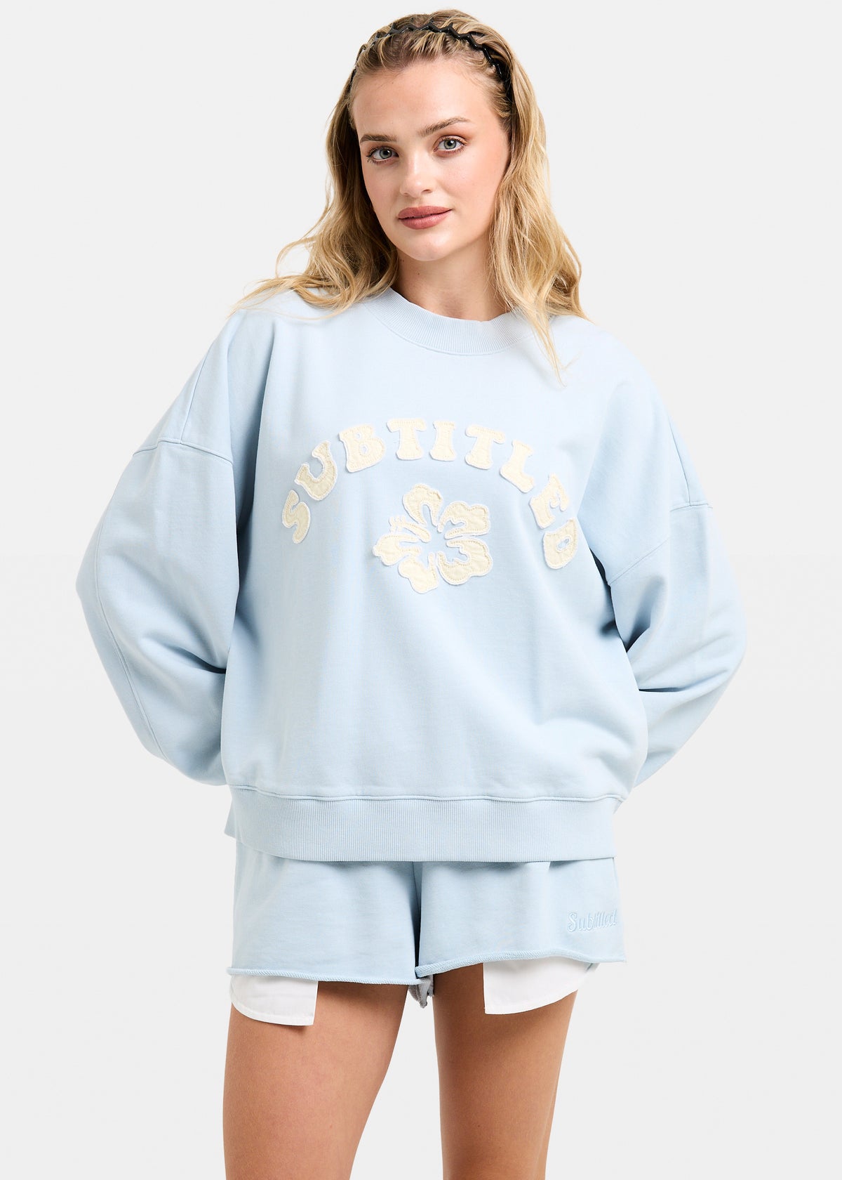 Aloha Boyfriend Crew Neck Jumper BLUE