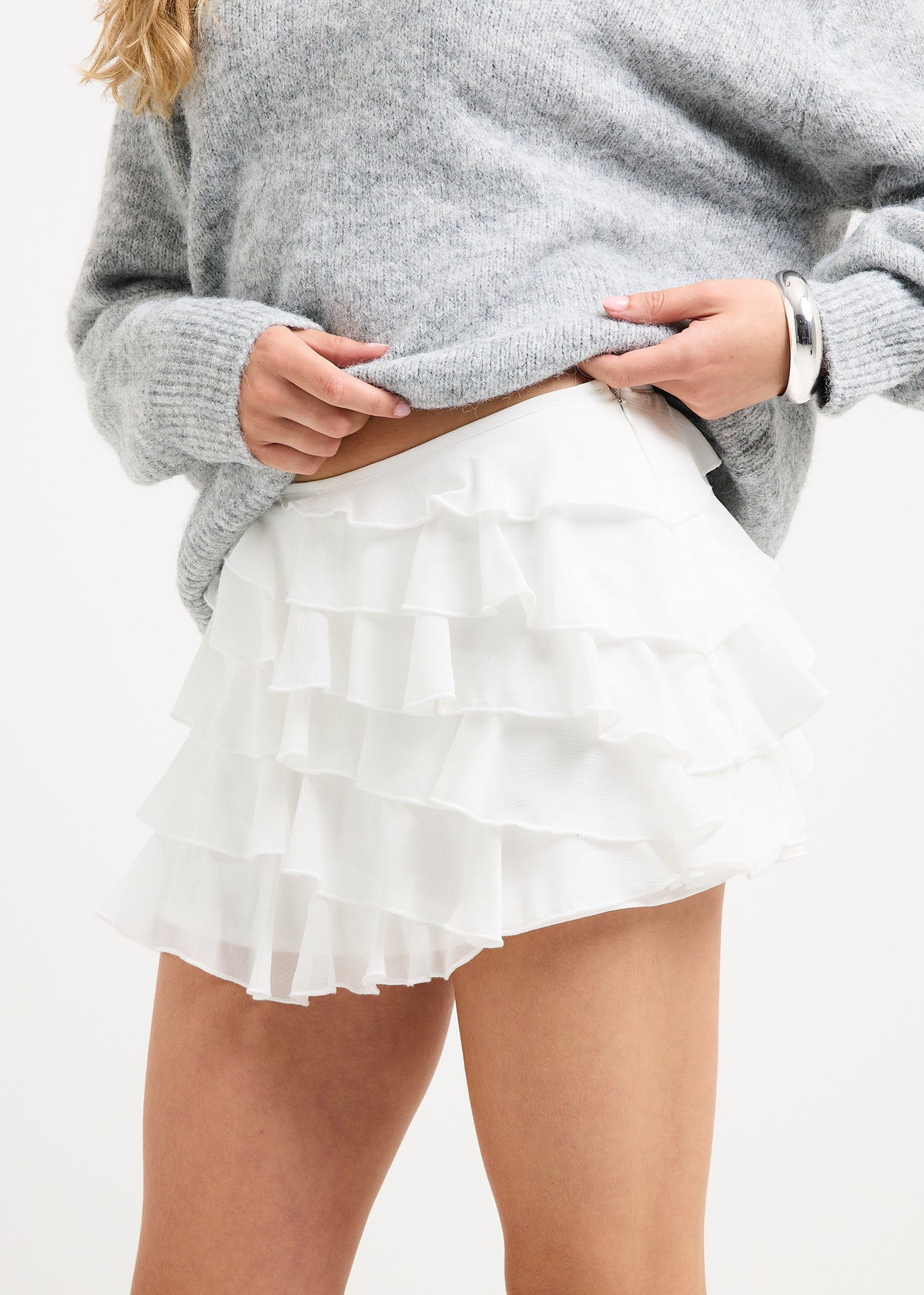 Breeze Ruffle Mini Skort WHITE