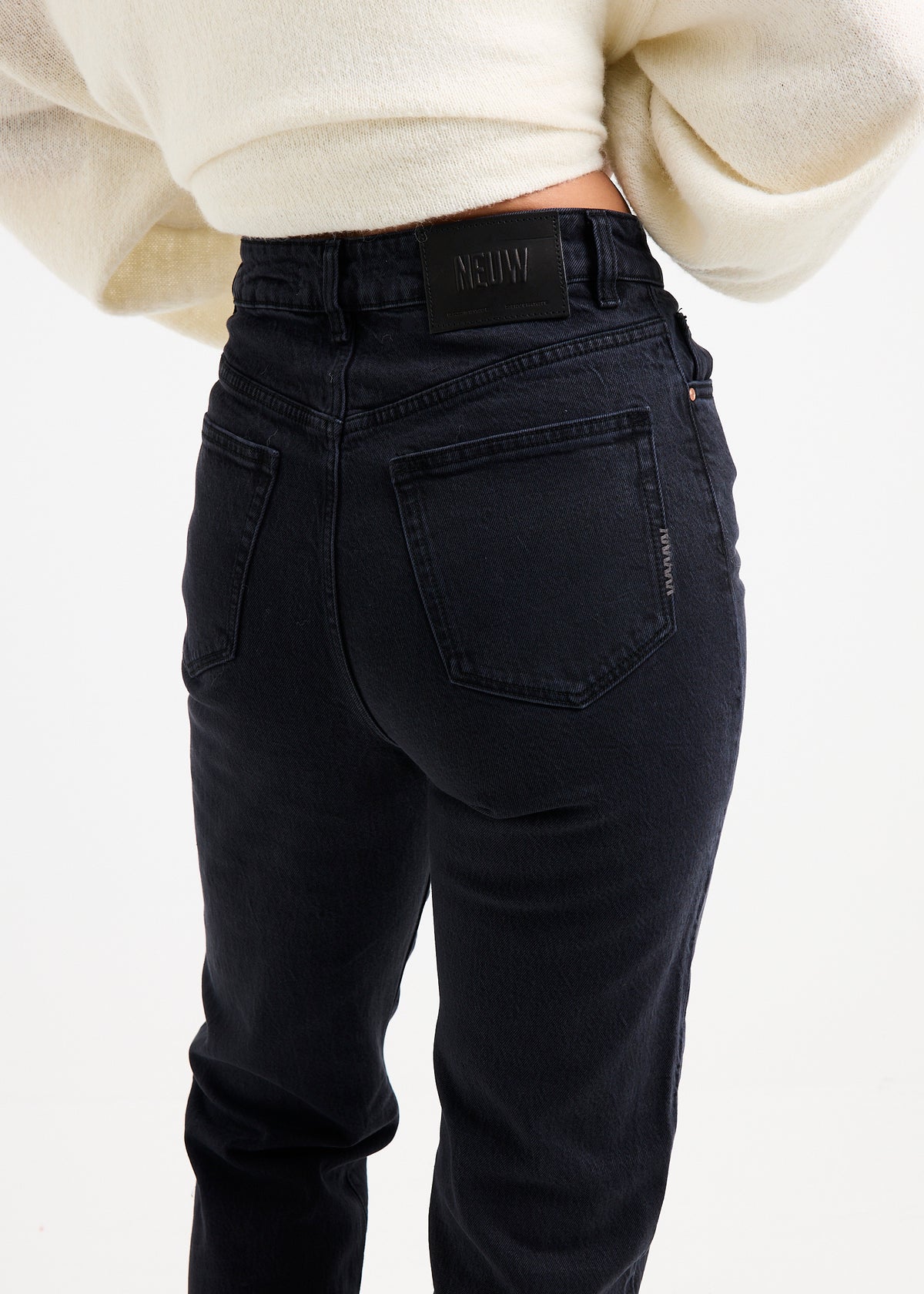 Nico Straight Denim Jeans WASHED BLACK