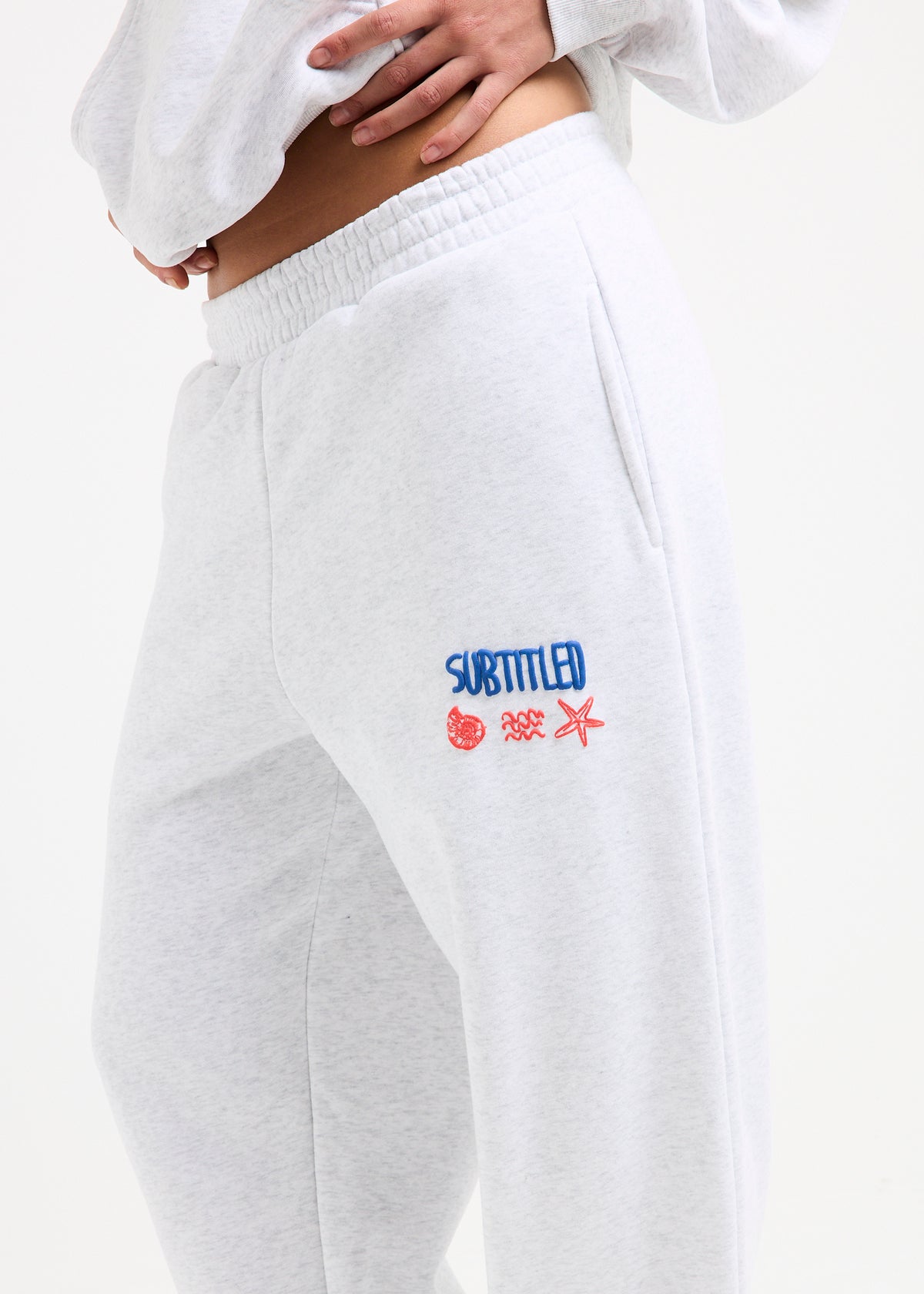 Social Club Cuffed Fleece Pants GREY MARLE