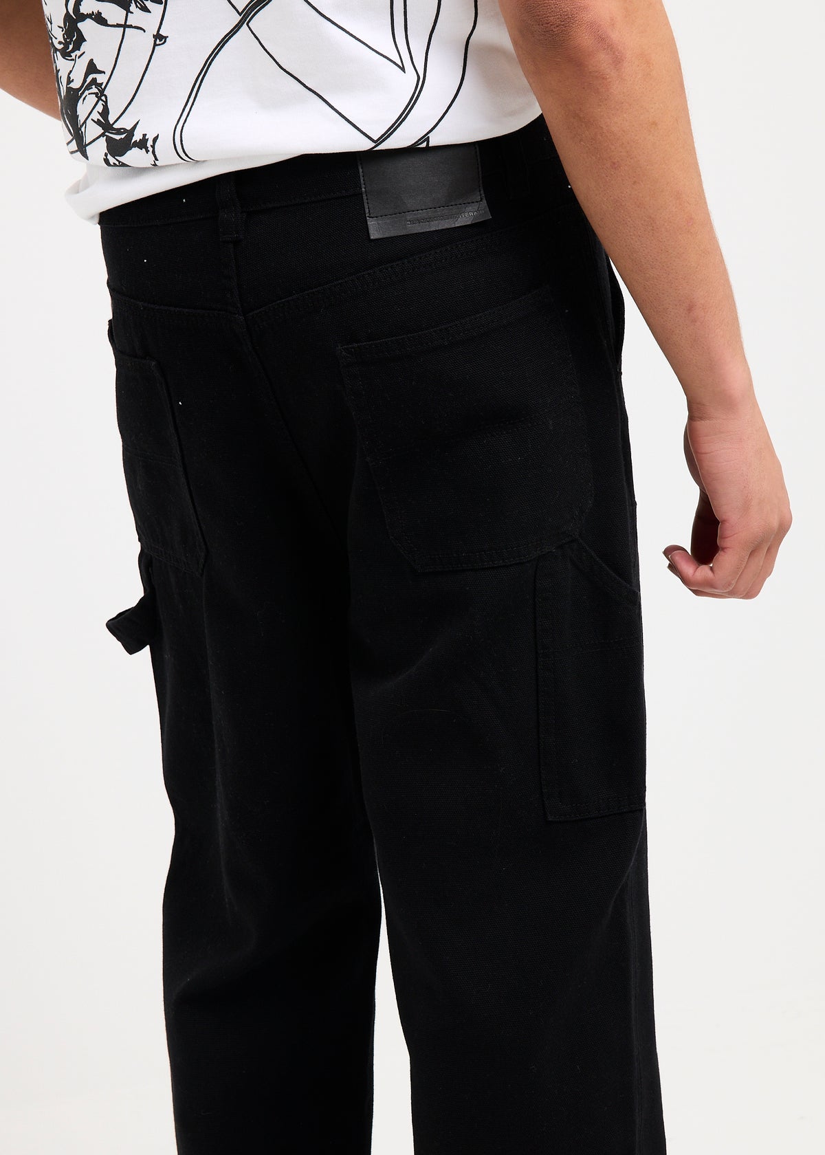Cursive Carpenter Pants BLACK