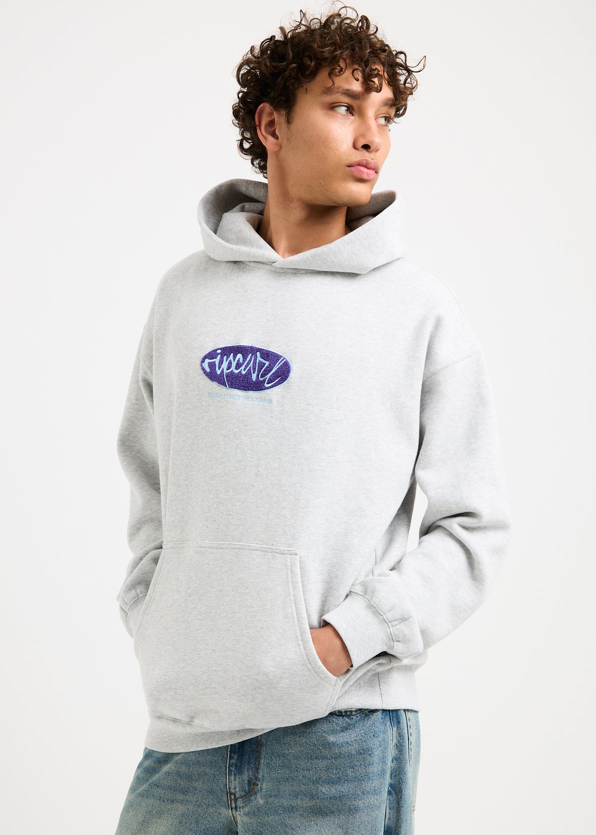 Rip Script Hood LIGHT GREY MARLE