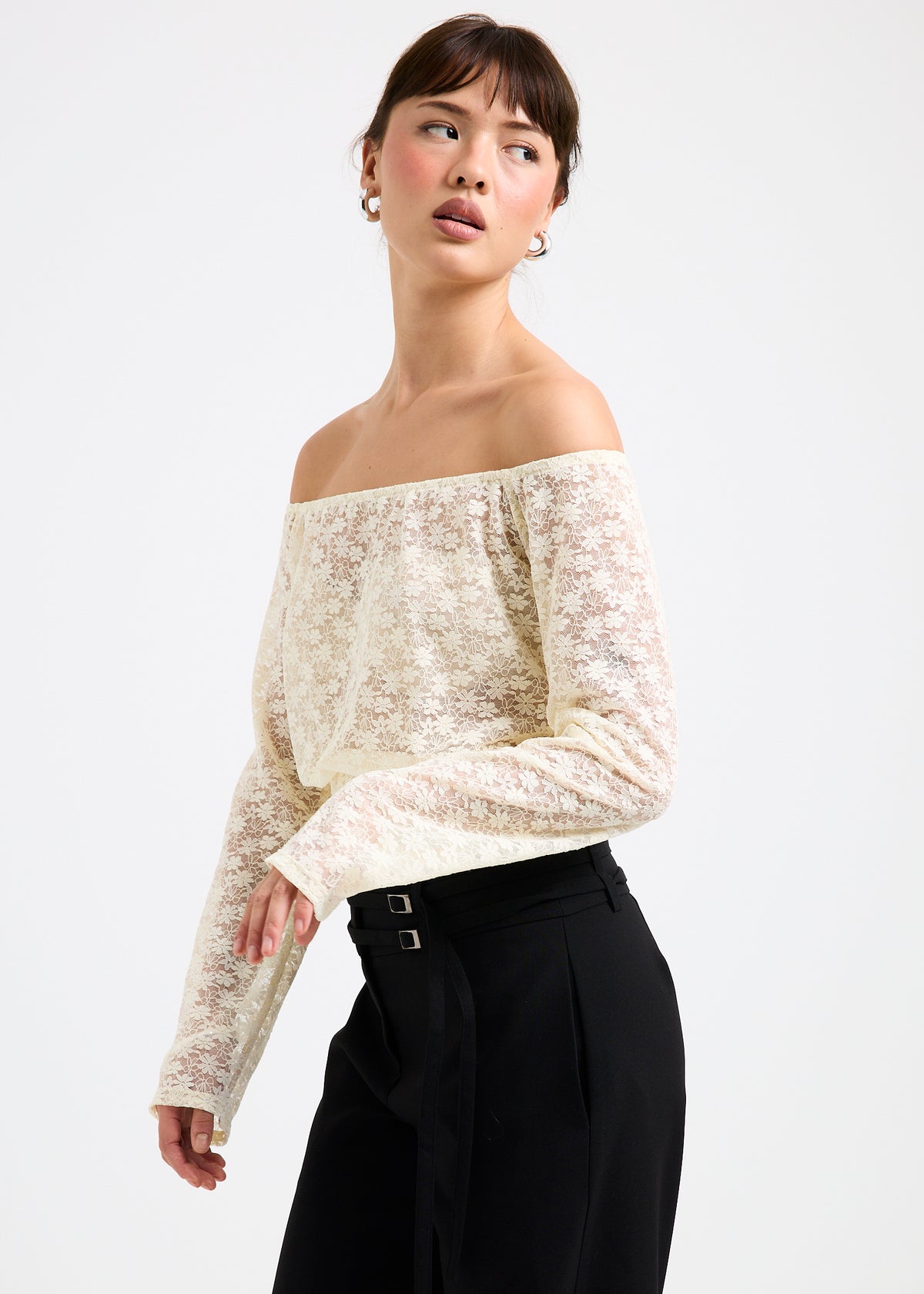 Amara Draped Off Shoulder Top BUTTER
