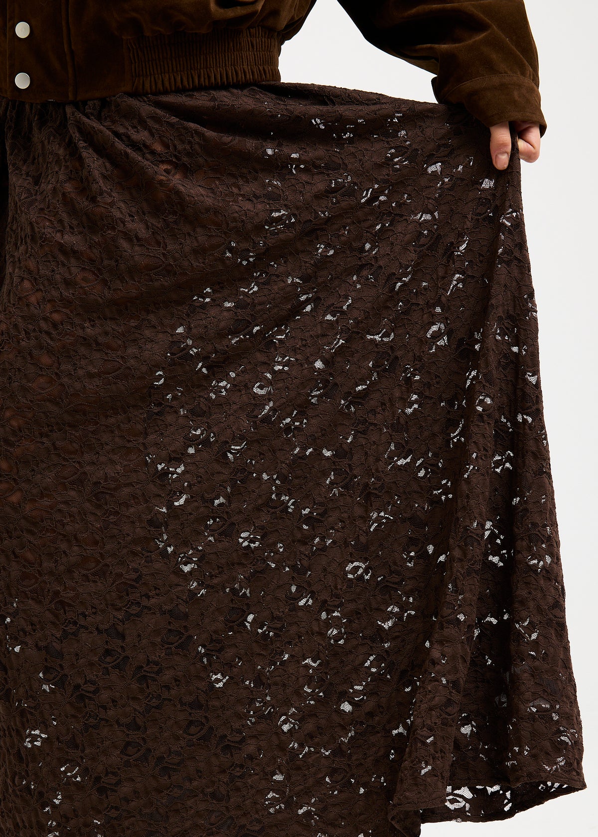 Sigrid Lace Maxi Skirt CHOCOLATE