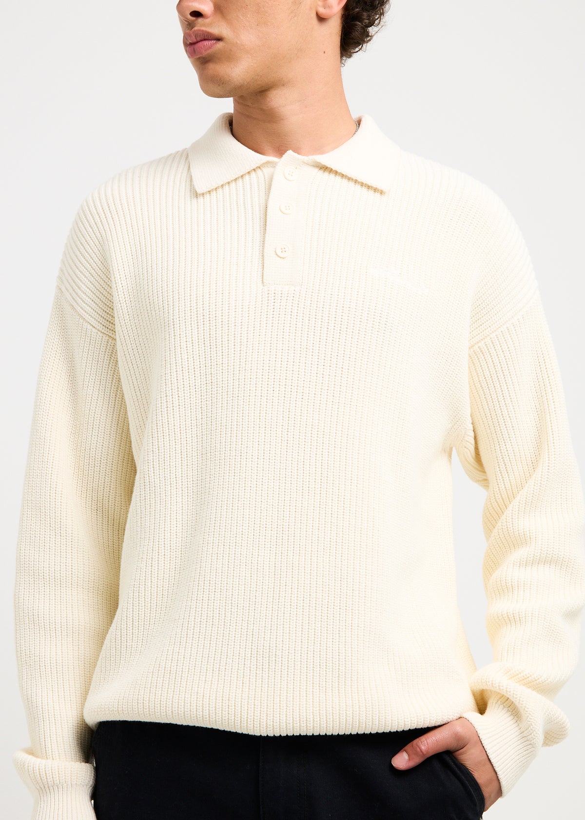 Location Knit Polo Shirt NATURAL