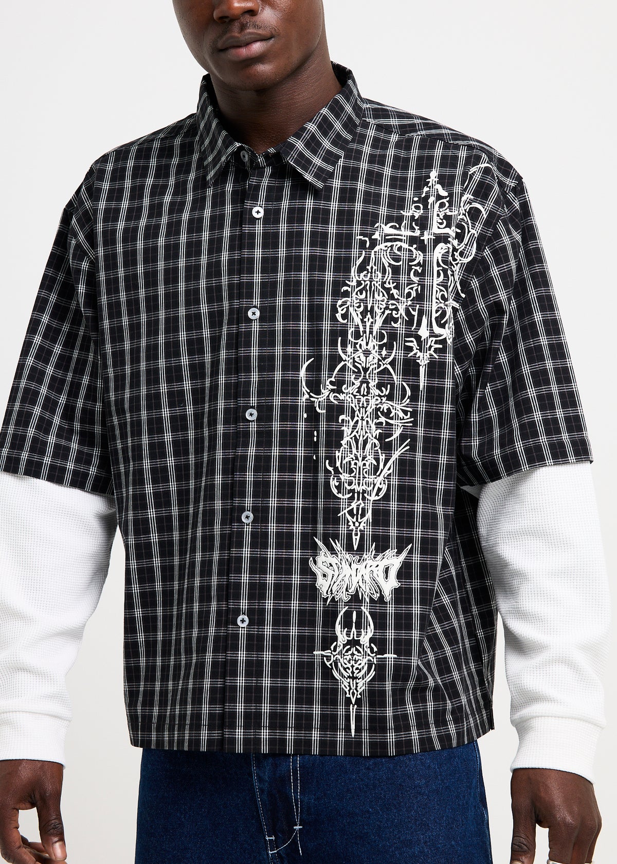 Order Double Layer Shirt BLACK
